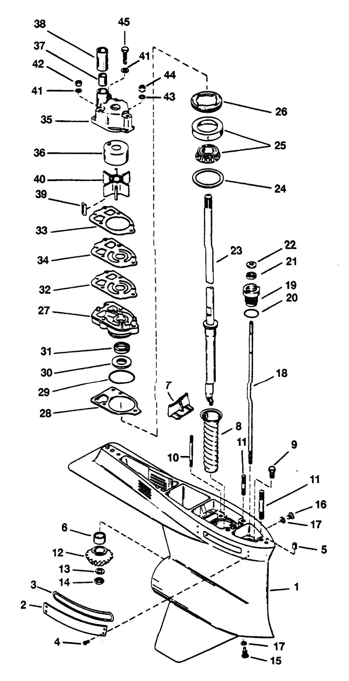 RACE OUTBOARD 2.5L EFI 2.5L EFI OFFSHORE GEAR HOUSING (DRIVESHAFT) (COUNTER ROTATION)