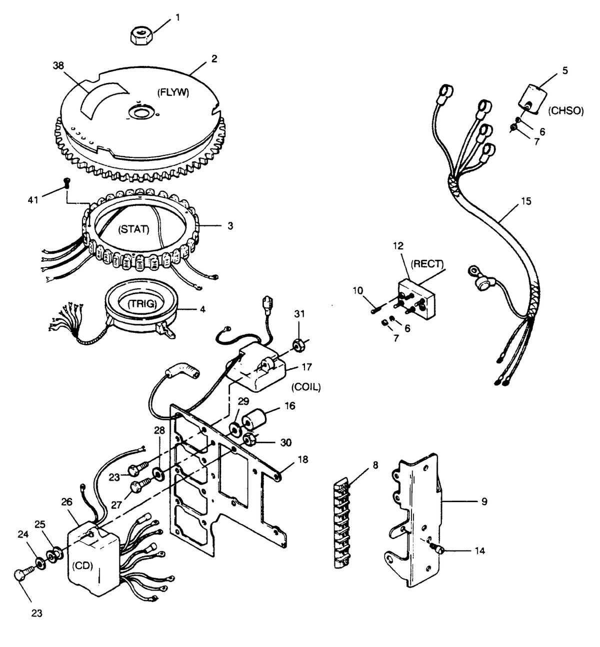 FORCE FORCE 1990 120 H.P. "C" MODELS L-DRIVE IGNITION COMPONENTS