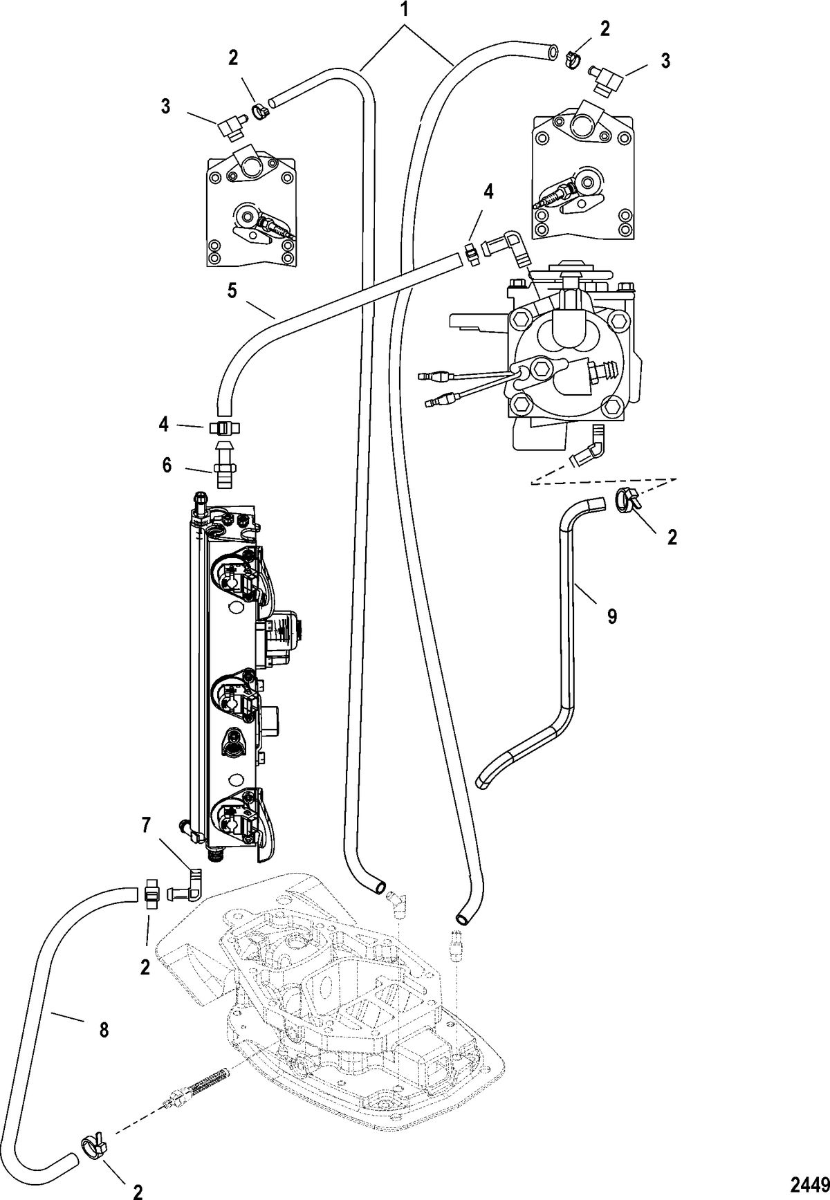 RACE OUTBOARD 2.5XS DFI (2.5L) Water Hoses