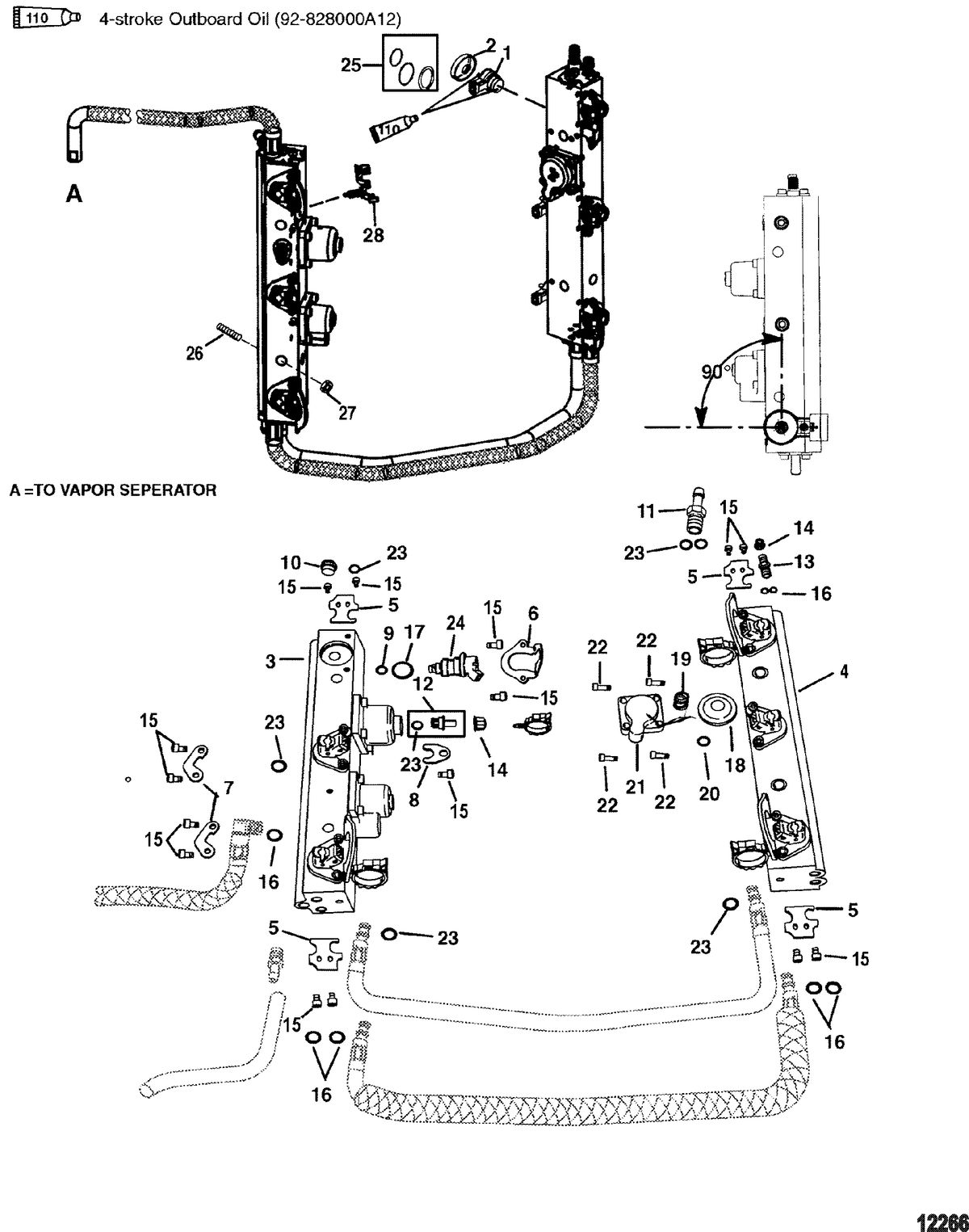 MERCURY/MARINER 200/225 (3.0L DFI) Fuel Rails