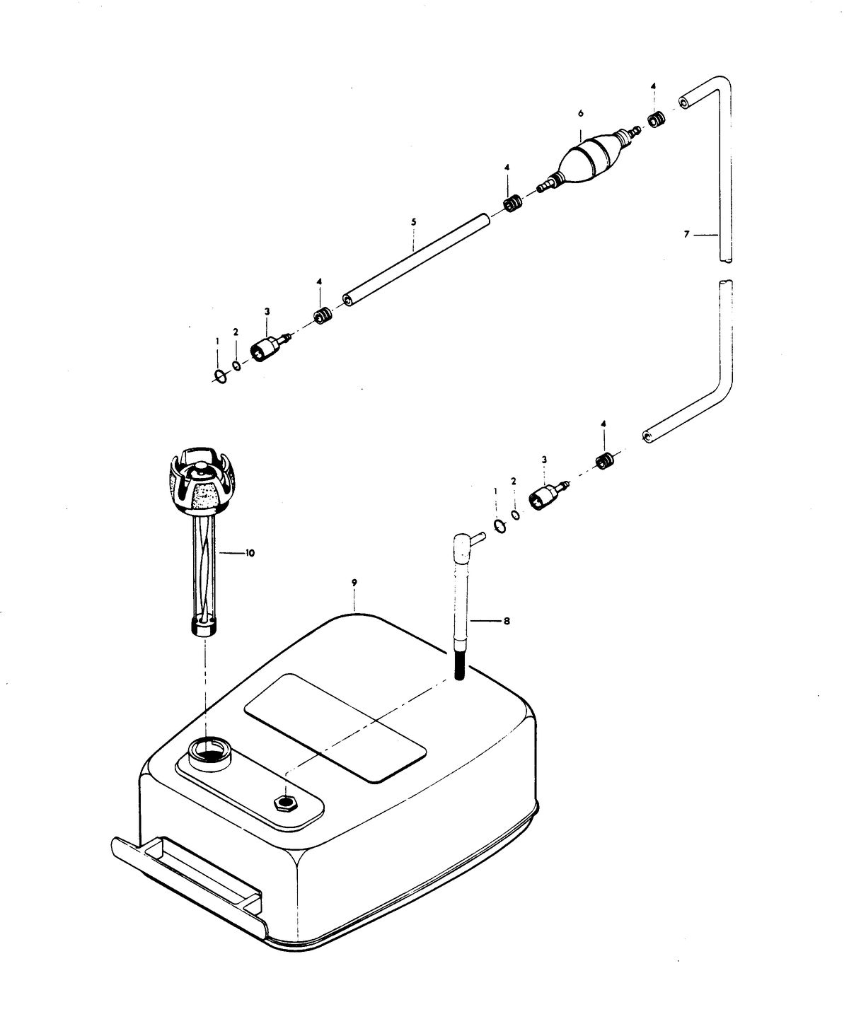 CHRYSLER 7.5 H.P. SAILOR FUEL TANK AND LINE