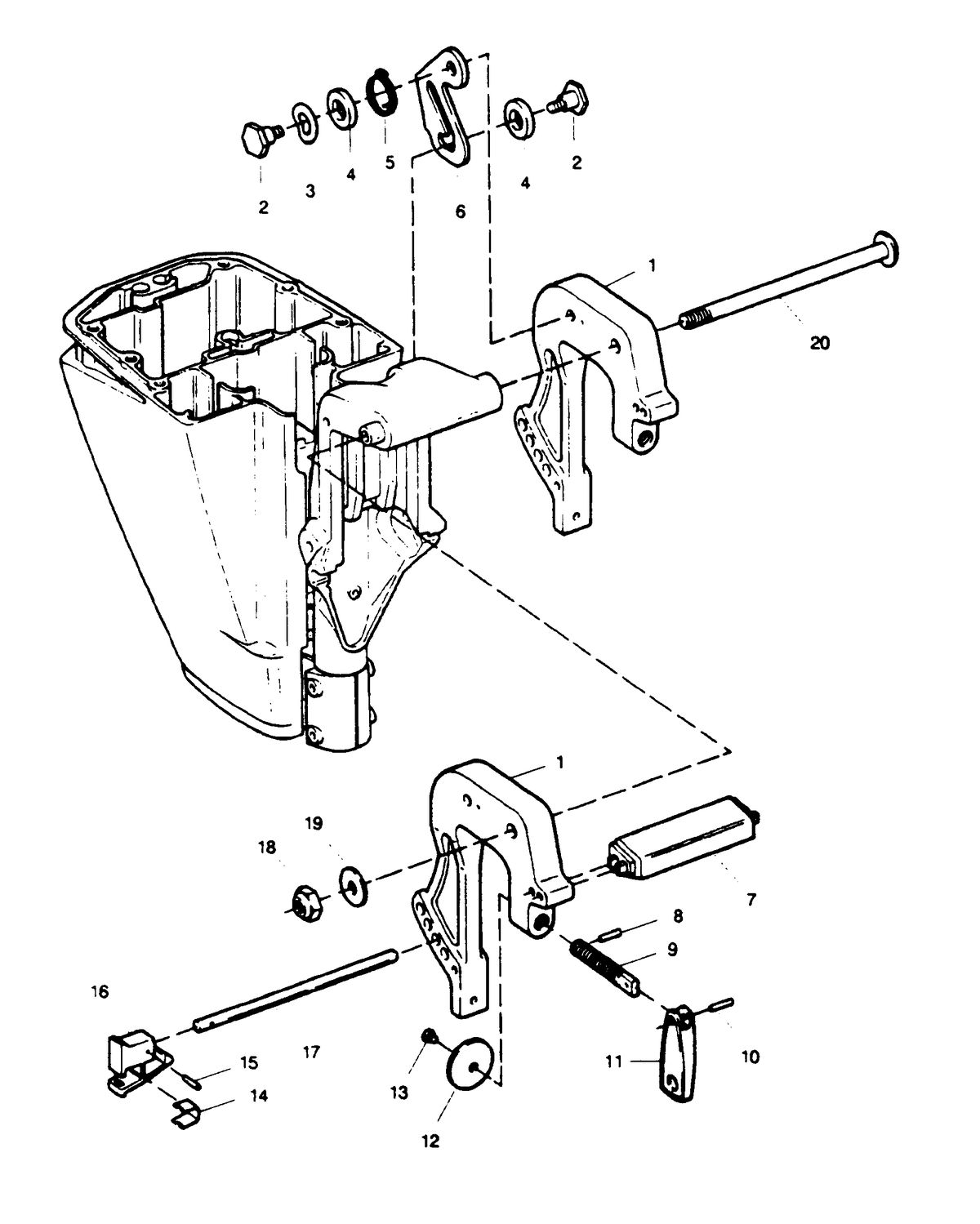 SEARS 15 H.P.  15"(38.1CM) LEG OUTBOARD MOTOR Stern Brackets