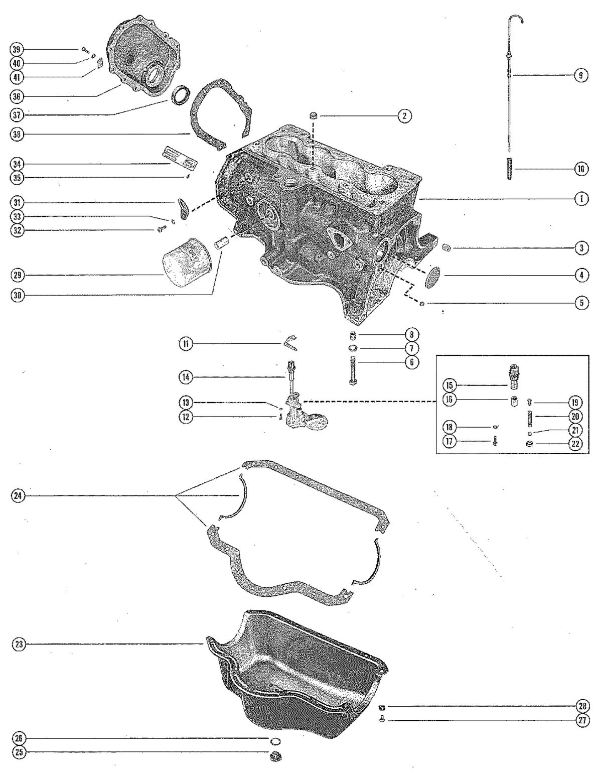 MERCRUISER 60 RENAULTMERCRUISER "0" DRIVE UNIT CYLINDER BLOCK, OIL PAN AND OIL PUMP ASSEMBLY