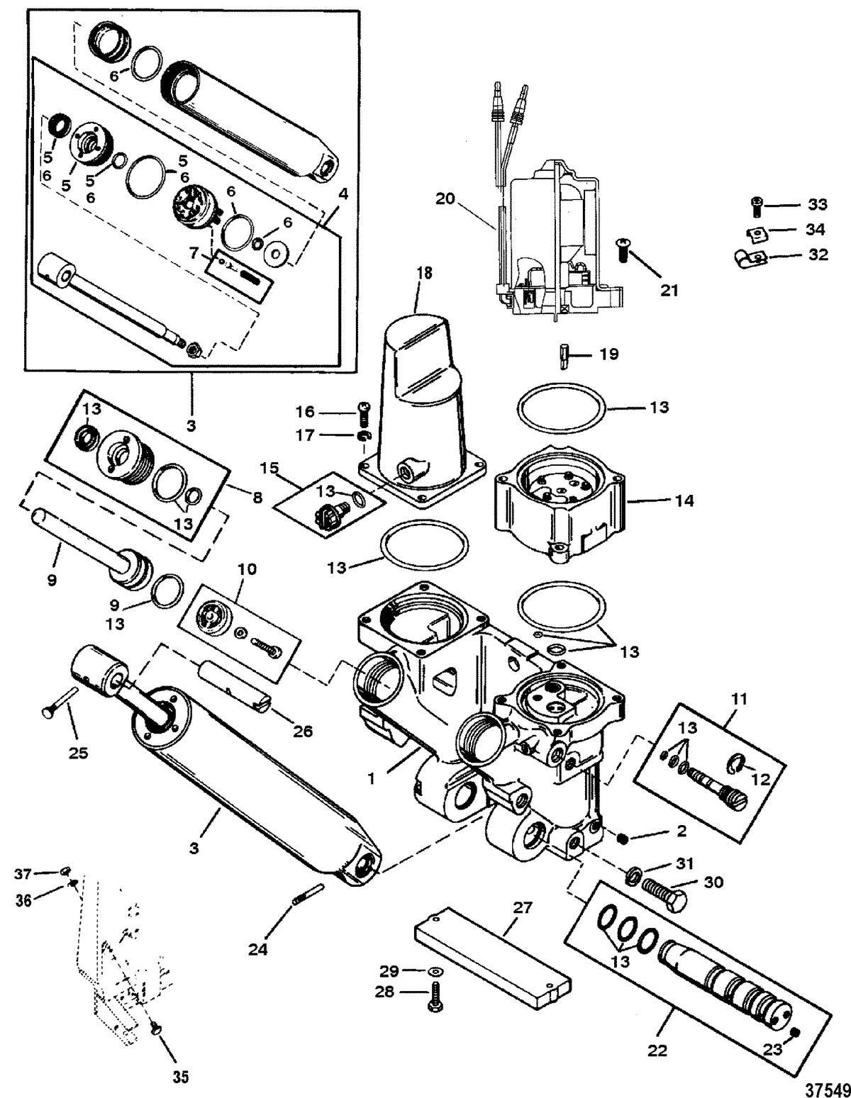 MERCURY/MARINER 150/175/200 (EFI) POWER TRIM COMPONENTS