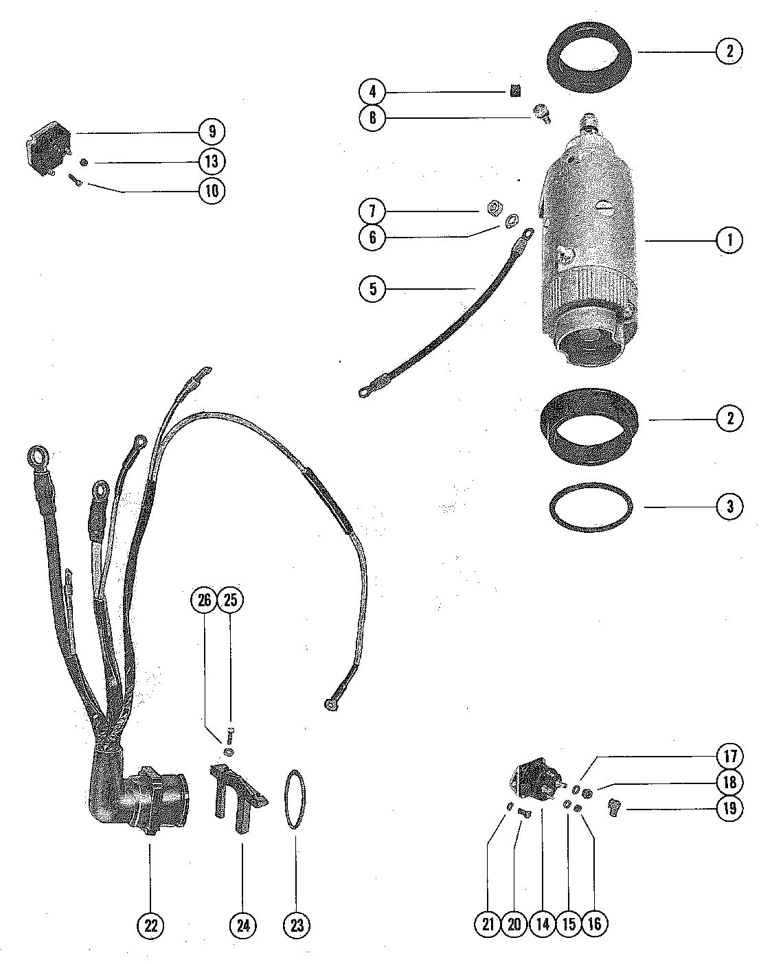 MARINER MARINER 85 STARTER MOTOR AND WIRING HARNESS