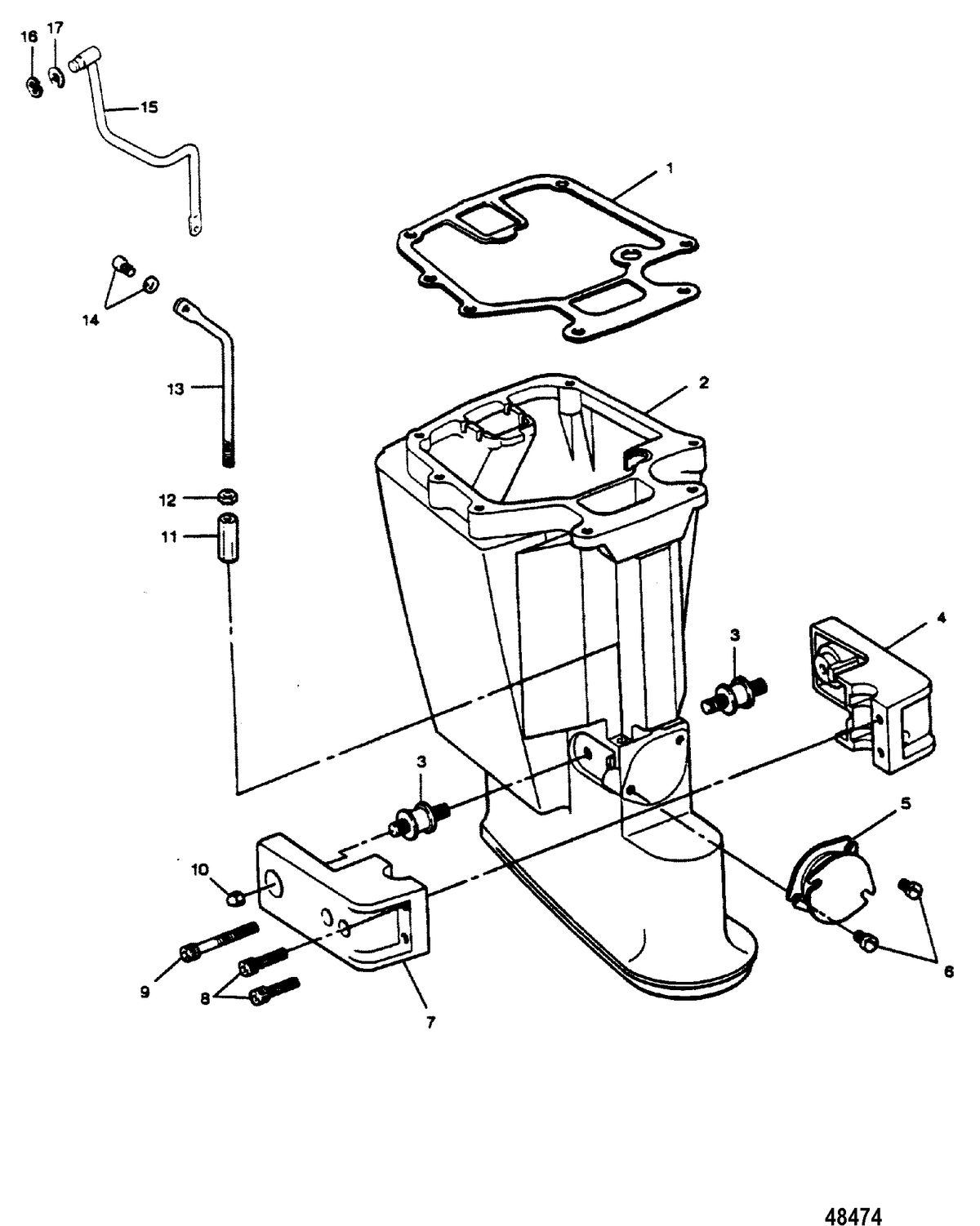 FORCE 35 HP B-MODELS (1989) FORCE Motor Leg