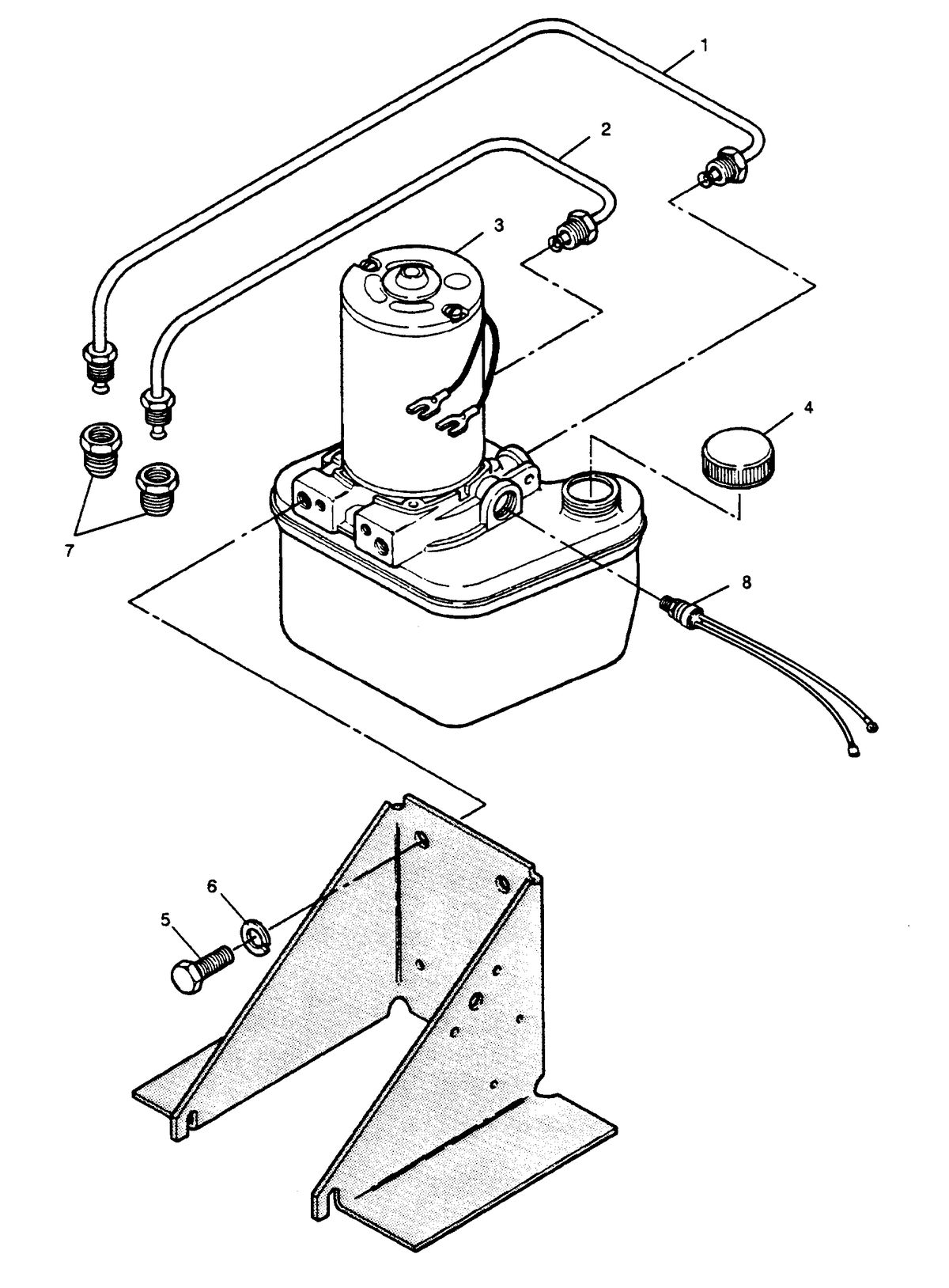 FORCE FORCE 1990 90 H.P. "A" MODEL L-DRIVE TRIM PUMP AND LINES