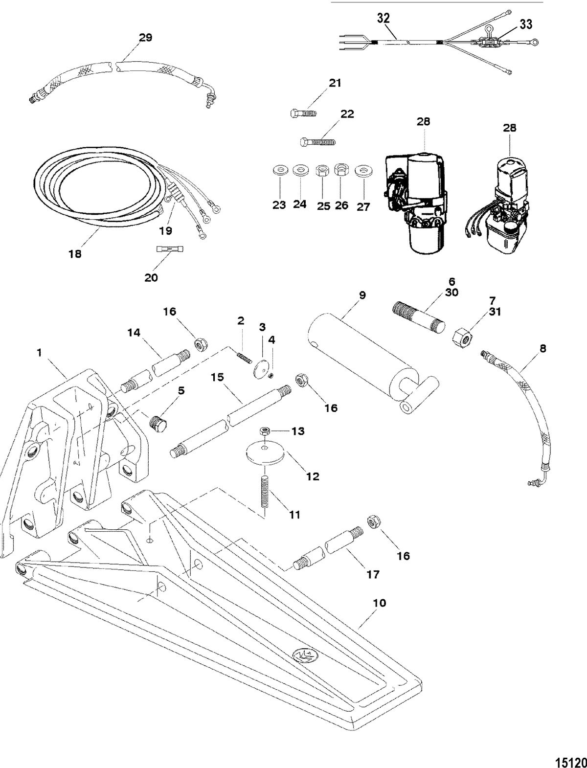 ACCESSORIES TRIM / TILT / LIFT SYSTEMS AND COMPONENTS K Plane, 380C(845712A2 / 845712A03)