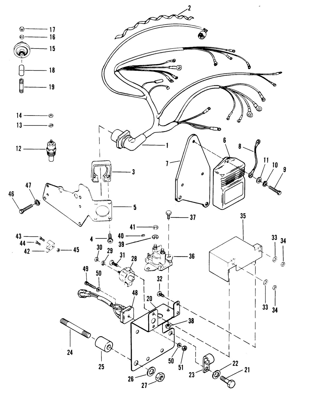 MERCRUISER 320 HP EFI ALPHA 1/BRAVO WIRING HARNESS AND ELECTRICAL COMPONENTS
