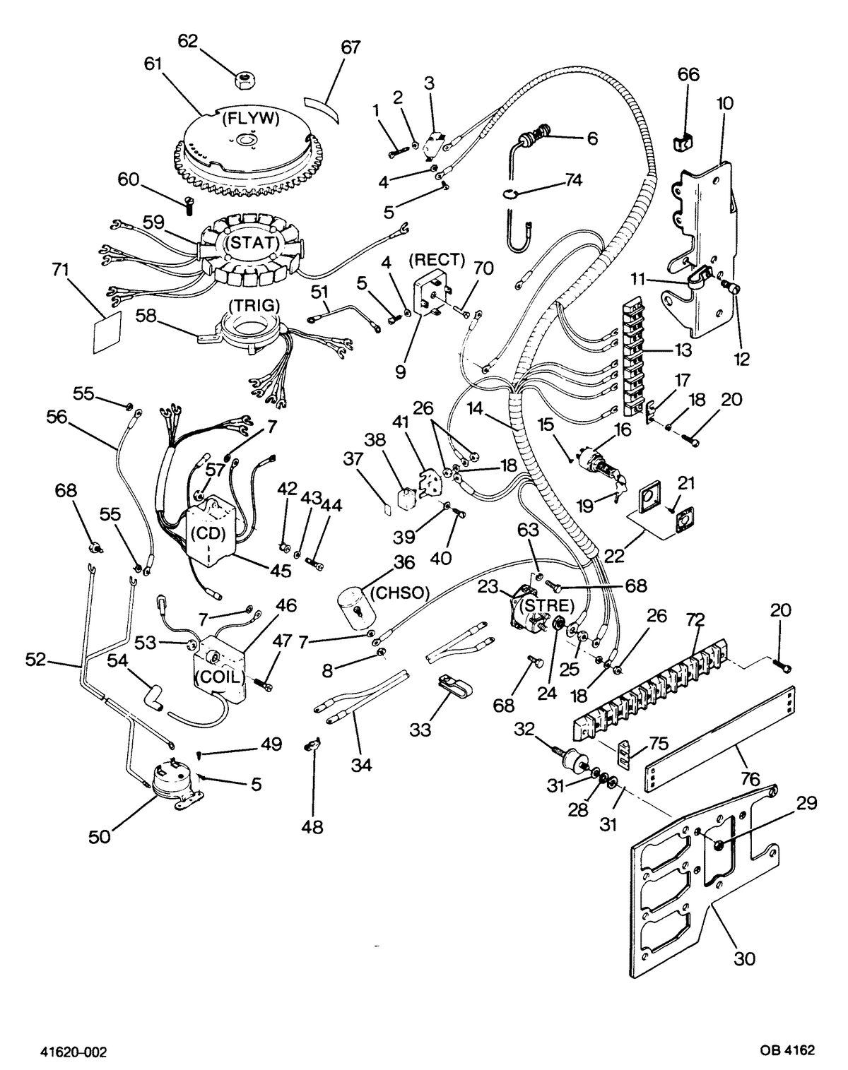 FORCE FORCE 1987 85 HP "B" MODELS ELECTRICAL COMPONENTS