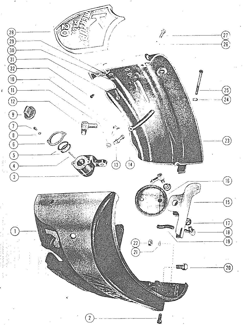 MARK KH7, MARK 15, MARK 20 COWLING AND FRONT COVER