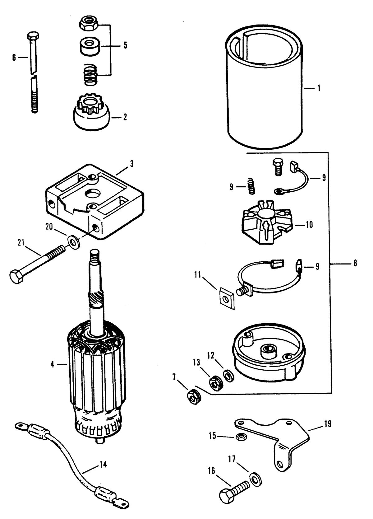 FORCE 40/50 H.P. STARTER ASSEMBLY