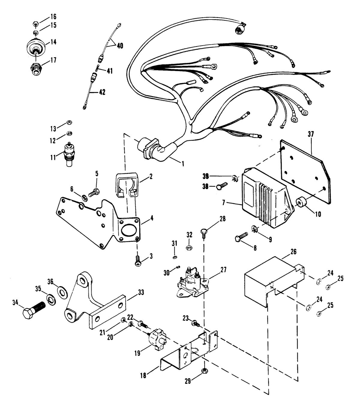 MERCRUISER 454 MAGNUM ALPHA ONE ENGINE WIRING HARNESS, ELECTRICAL AND IGNITION
