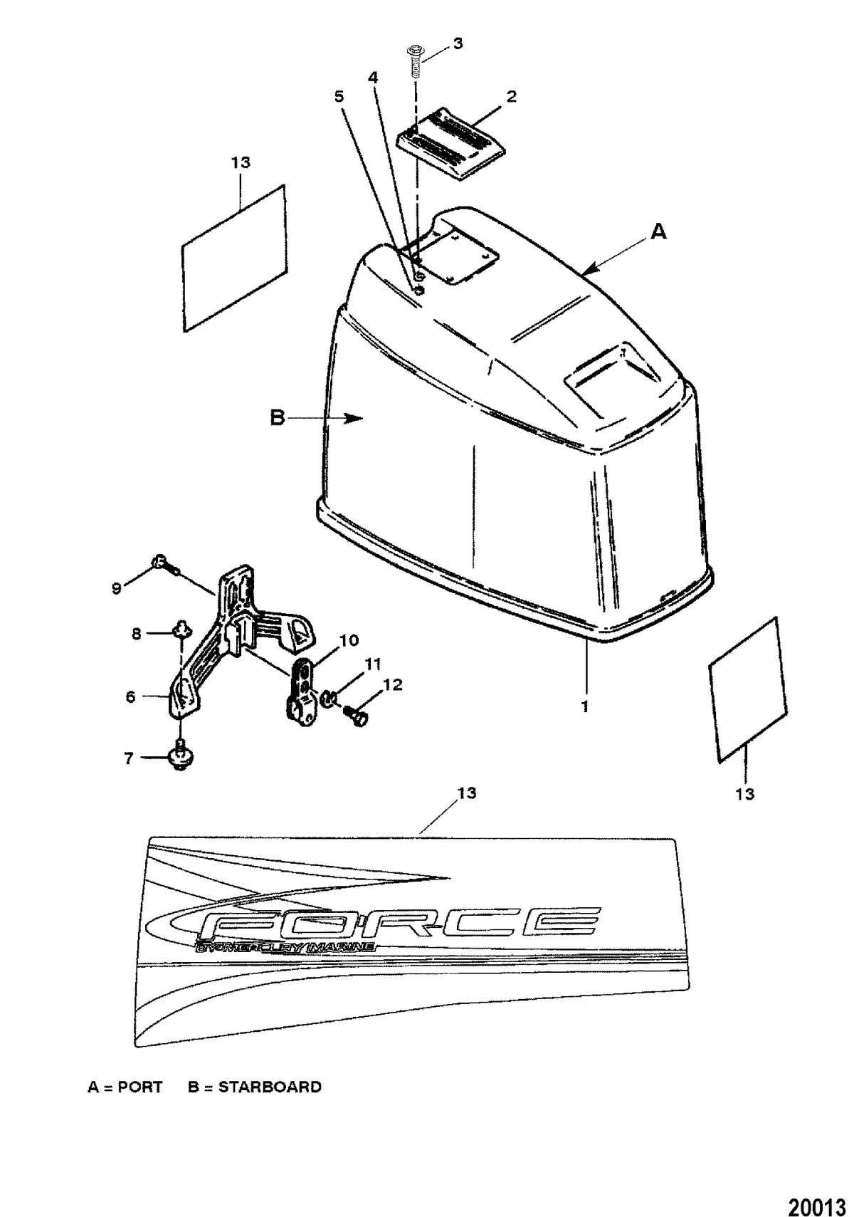 FORCE FORCE 120 H.P. Cowl Assembly(Top)
