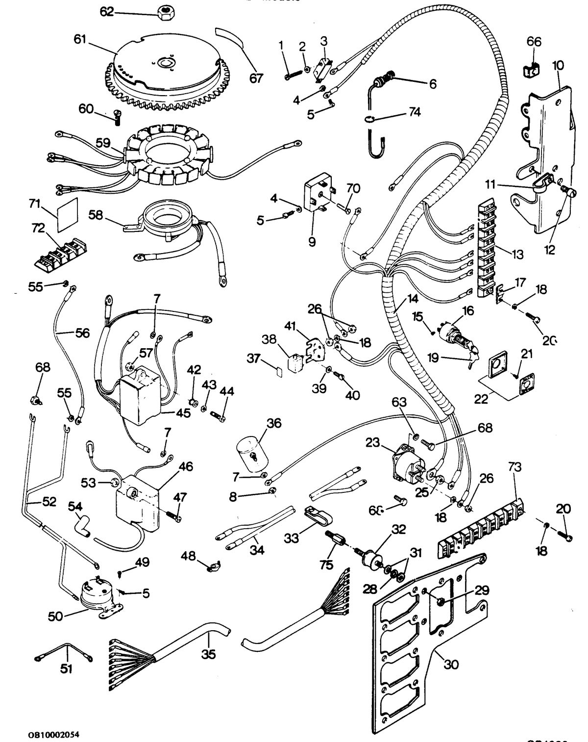 FORCE FORCE 1986 125 H.P. ELECTRICAL COMPONENTS "B" MODELS