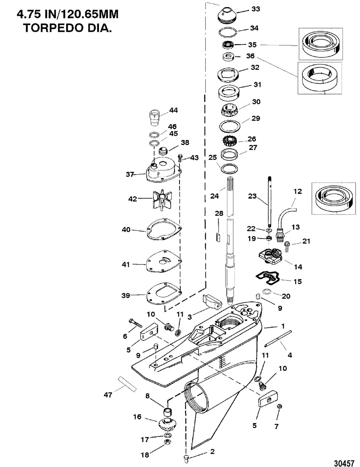 MERCURY/MARINER 200/225 (3.0L DFI) GEAR HOUSING(DRIVESHAFT)(COUNTER ROTATION)