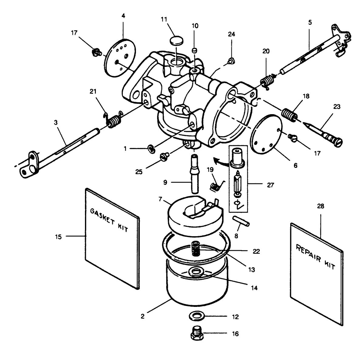 FORCE FORCE 1989 85 H.P. "D" MODELS CARBURETOR