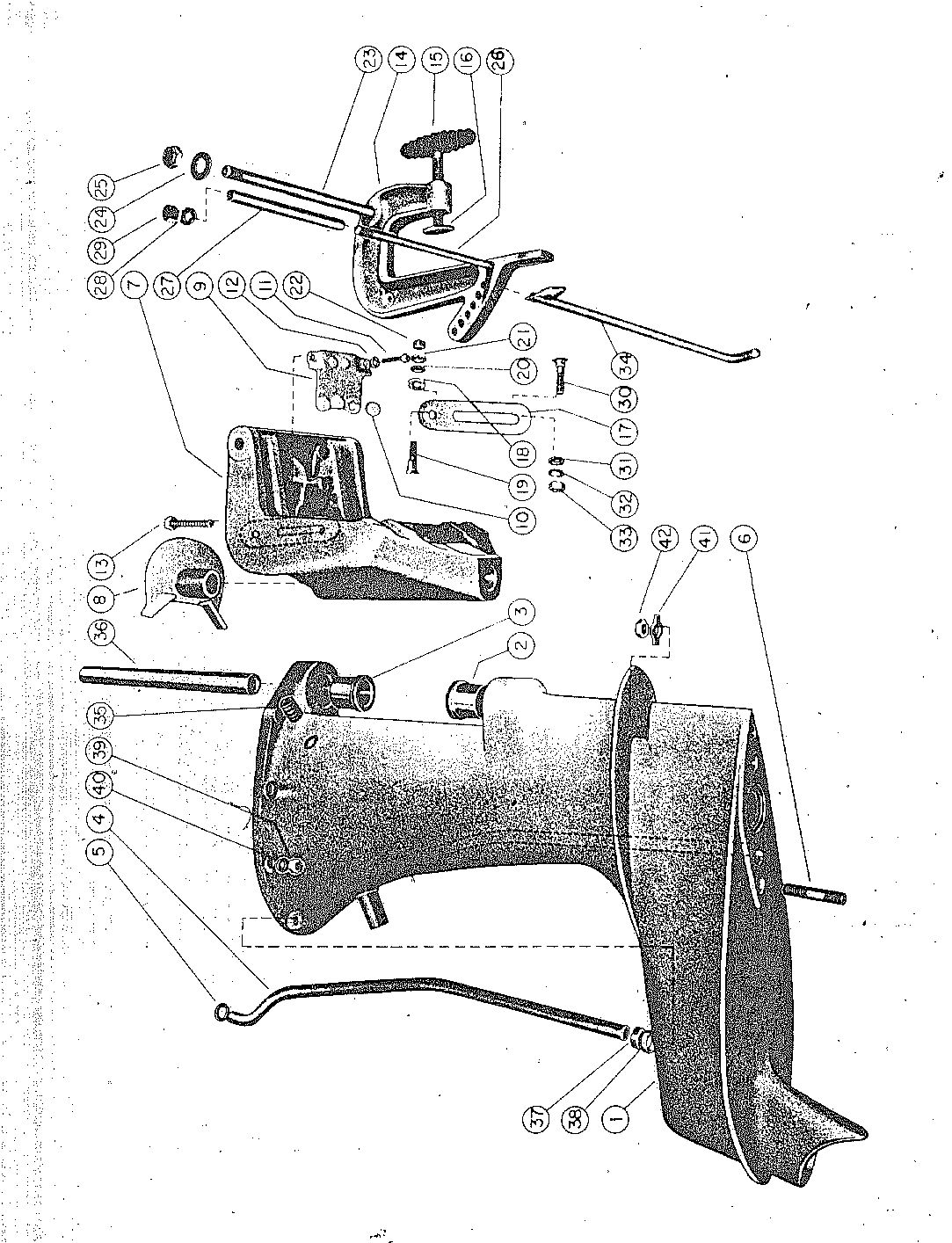 MARK KF9, KG9, MARK 40 DRIVE SHAFT HOUSING-CLAMP AND SWIVEL BRACKET