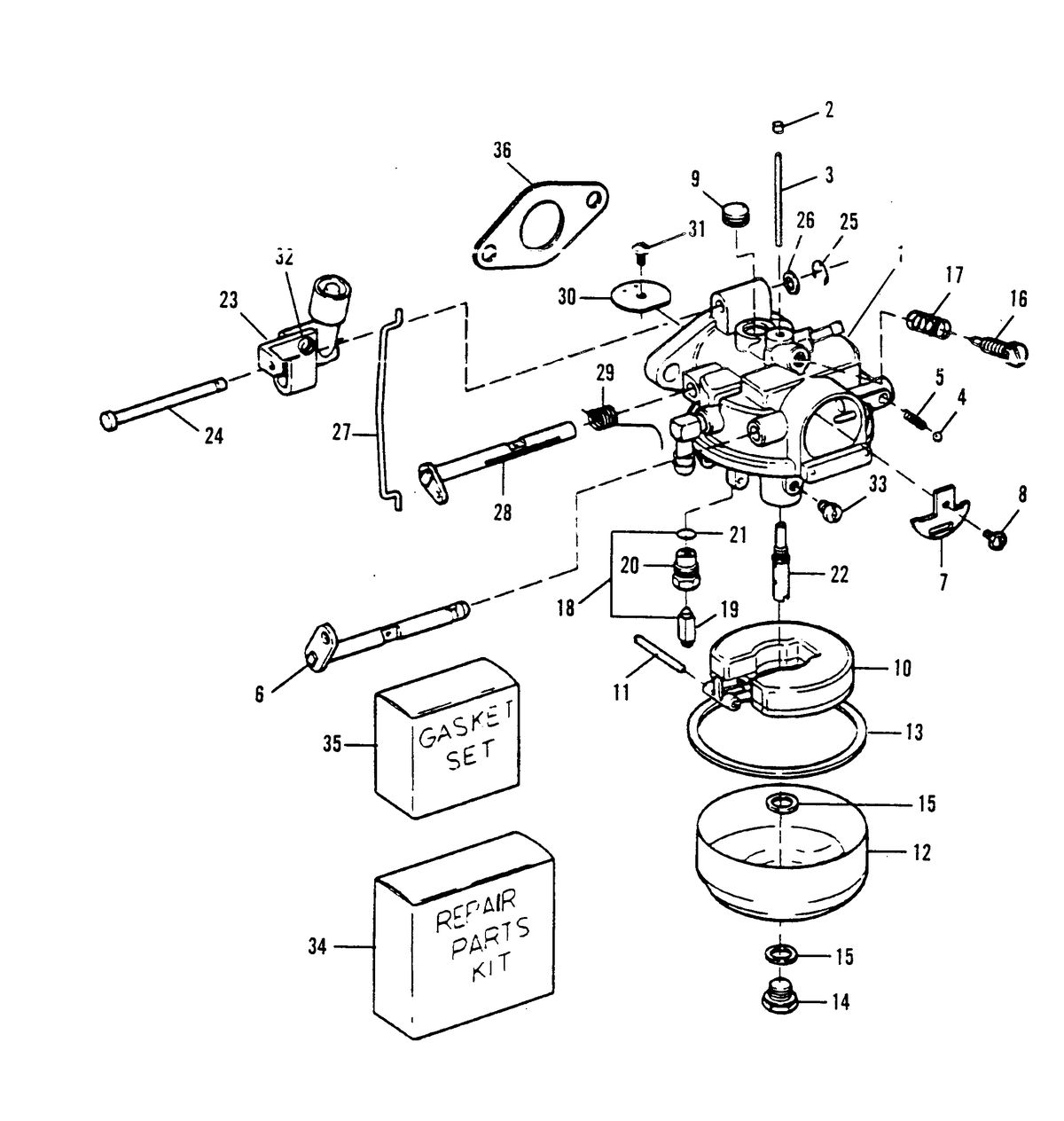 SEARS GAMEFISHER 5 H.P. CARBURETOR