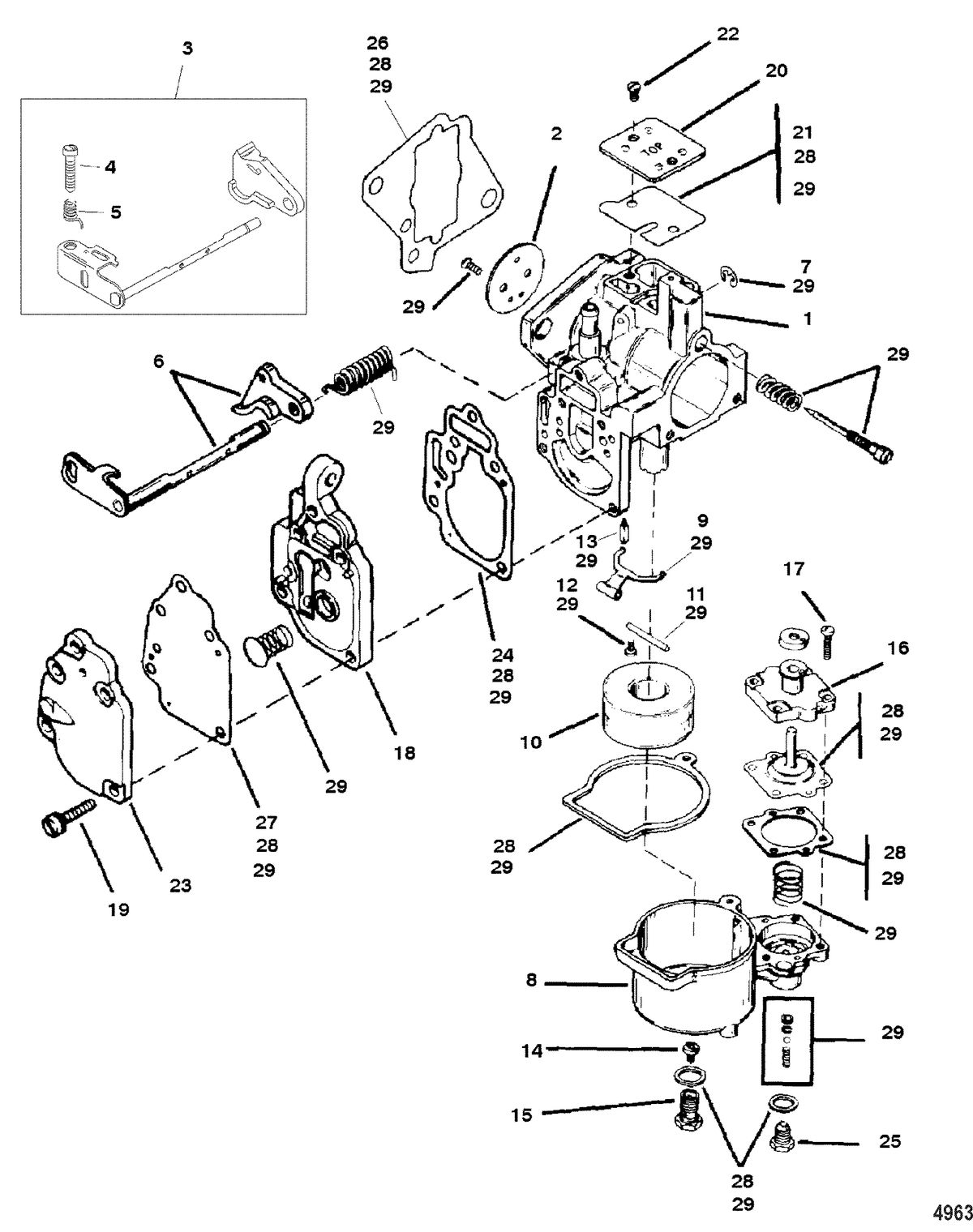 MERCURY/MARINER 6/8/9.9/15 HP Carburetor Assembly