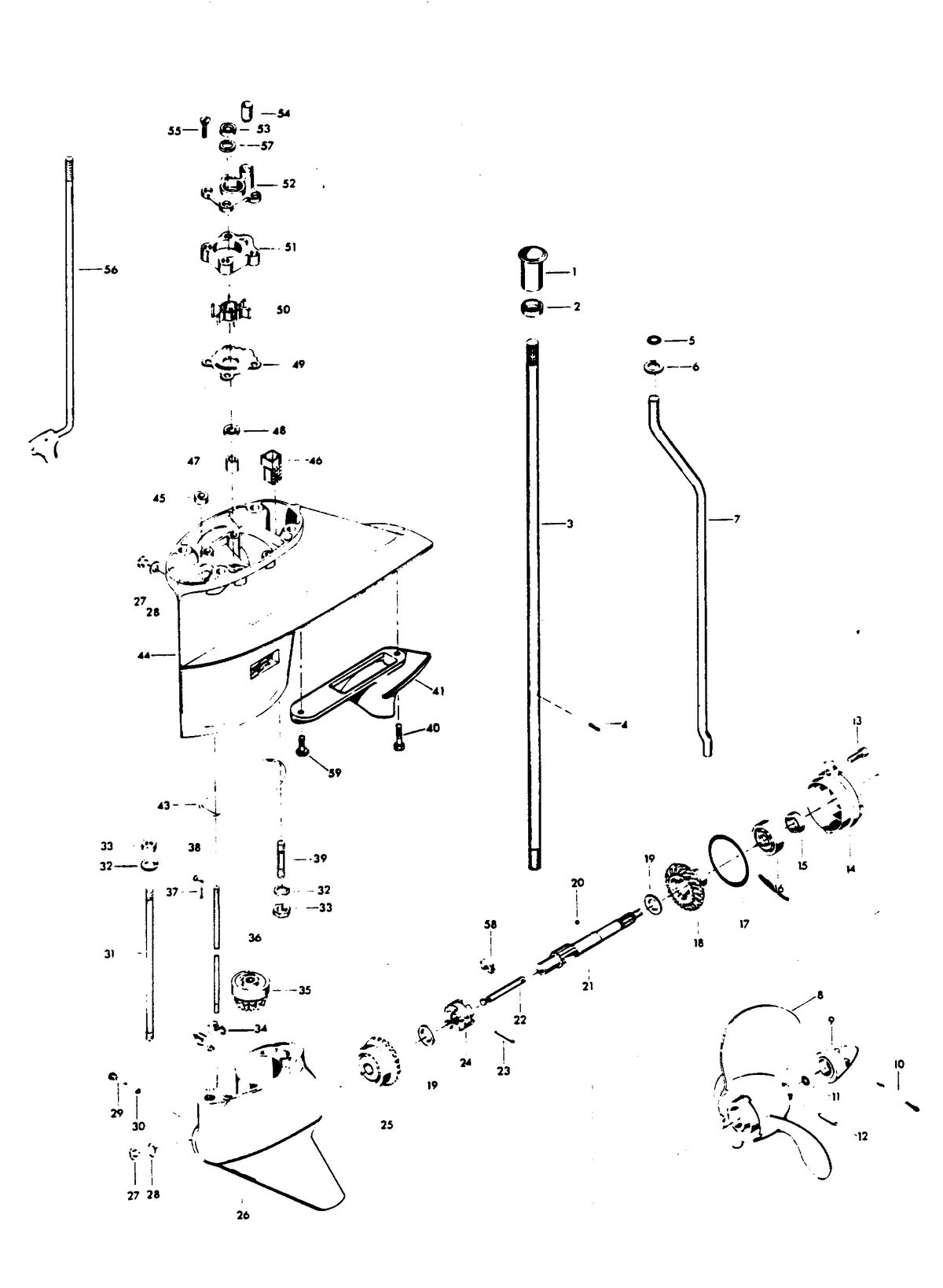 CHRYSLER 45 H.P. GEAR HOUSING