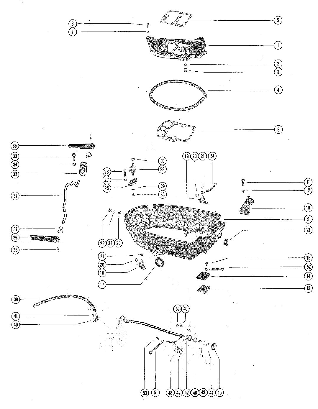 MERCURY MERC 75 BOTTOM COWL AND ADAPTOR PLATE