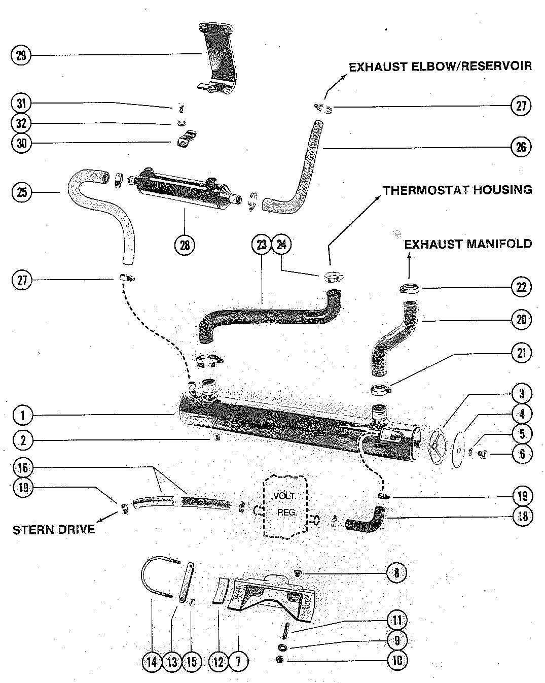 MERCRUISER 485 ENGINE HEAT EXCHANGER AND POWER STEERING COOLER