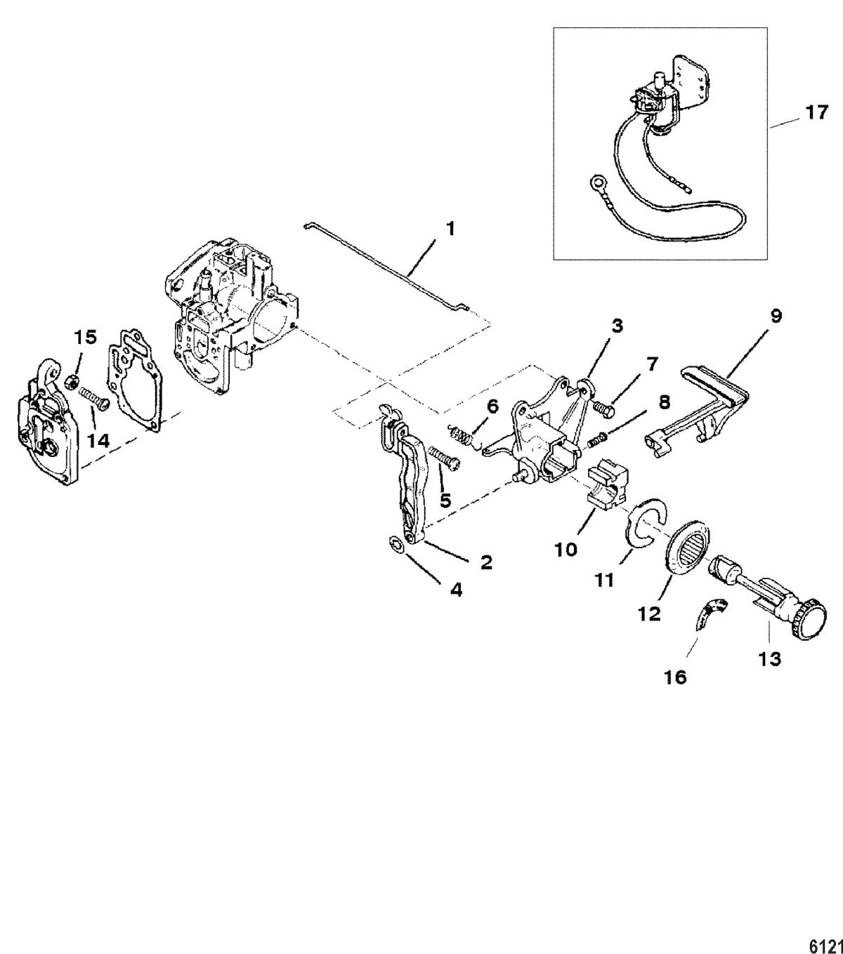 MERCURY/MARINER 8/9.9/13.5/15 (2-STROKE) Carburetor Linkage