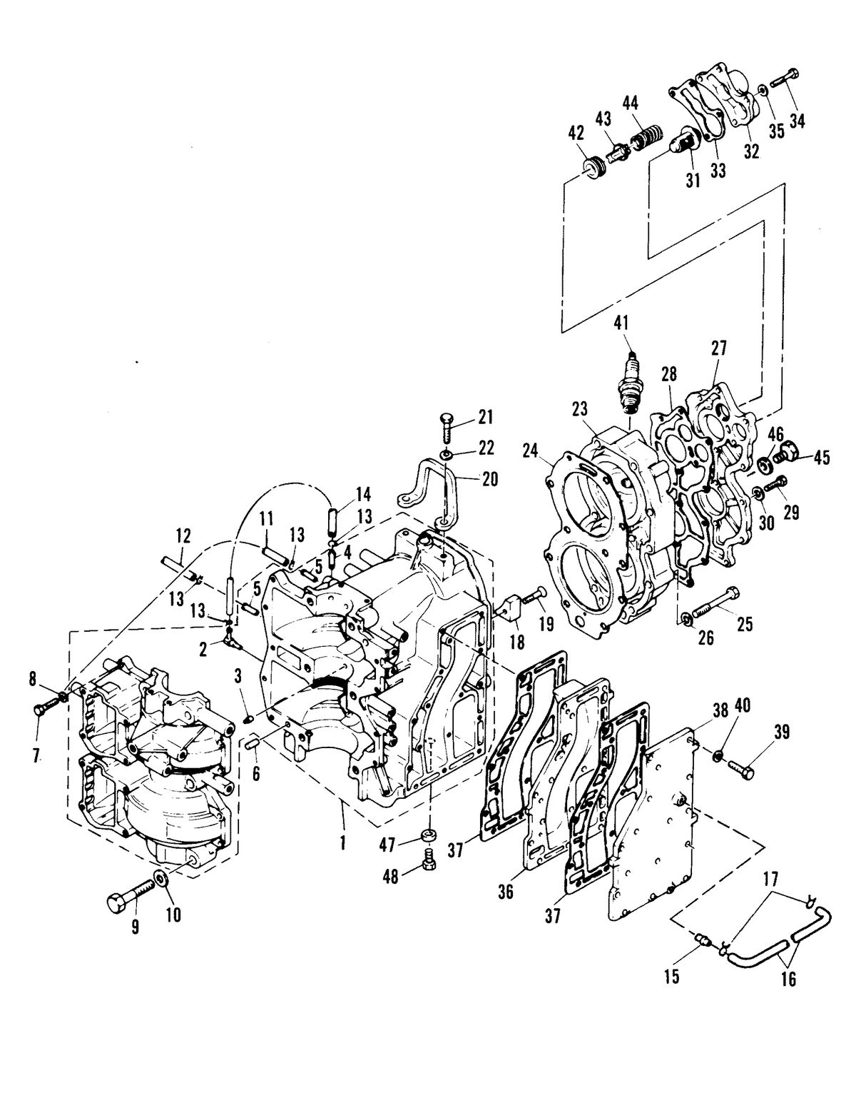 MARINER MARINER 40 CRANKCASE AND CYLINDER HEAD