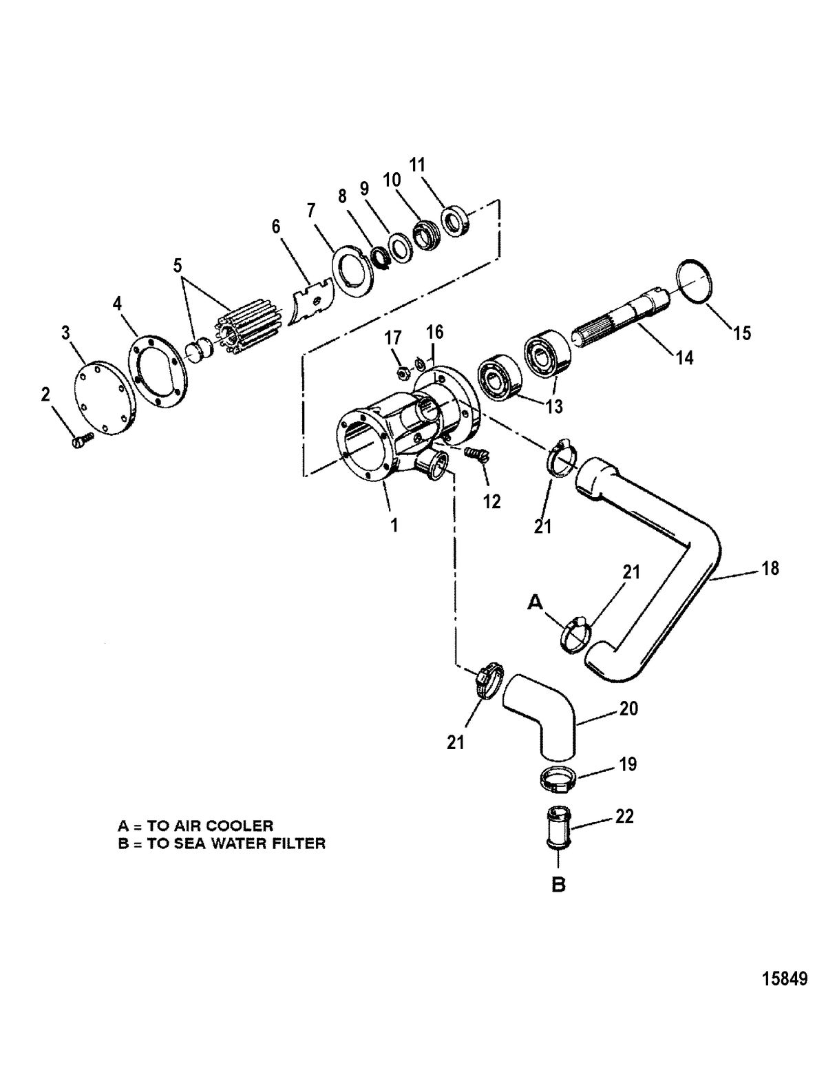MERCRUISER CUMMINS/MERCRUISER DIESEL 4.2L 200/230 Seawater Pump