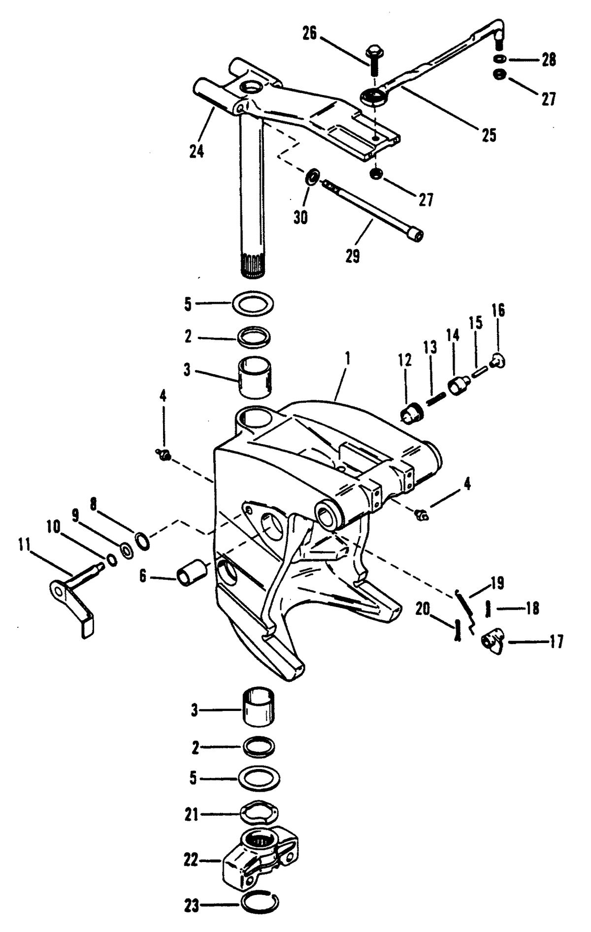 RACE OUTBOARD XR-2 MAGNUM SWIVEL BRACKET AND STEERING ARM