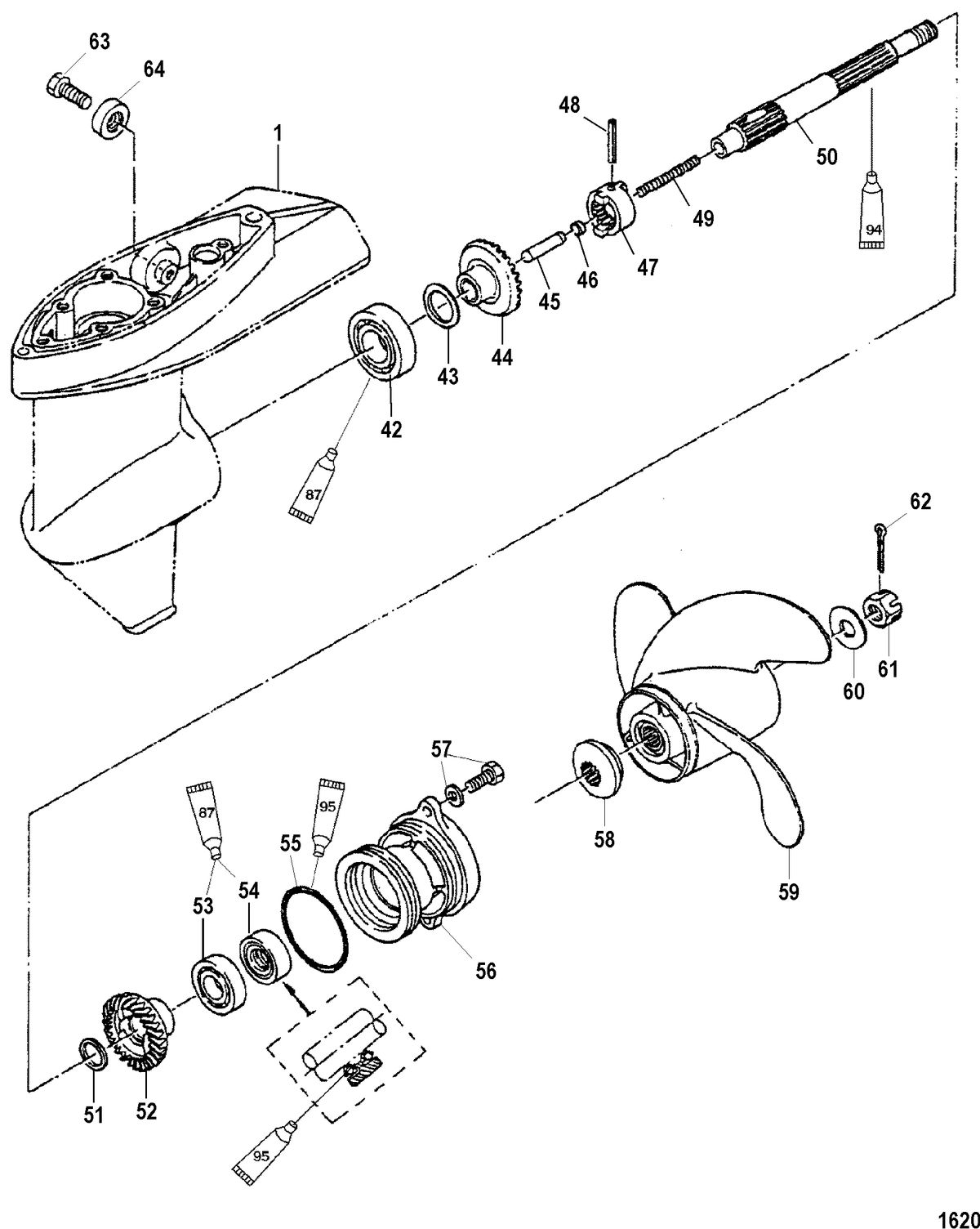 MERCURY/MARINER 4/5/6 4-STROKE Gear Housing, Propeller Shaft