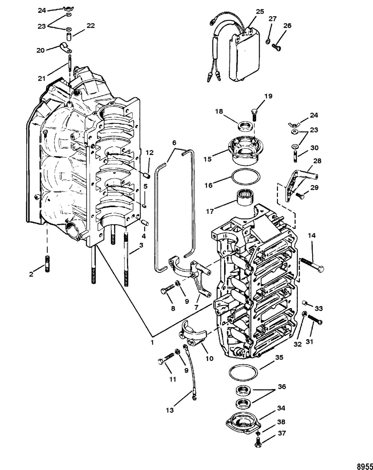RACE OUTBOARD 150/200 PRO-MAX/SUPER MAGNUM (EFI) Cylinder Block and End Caps