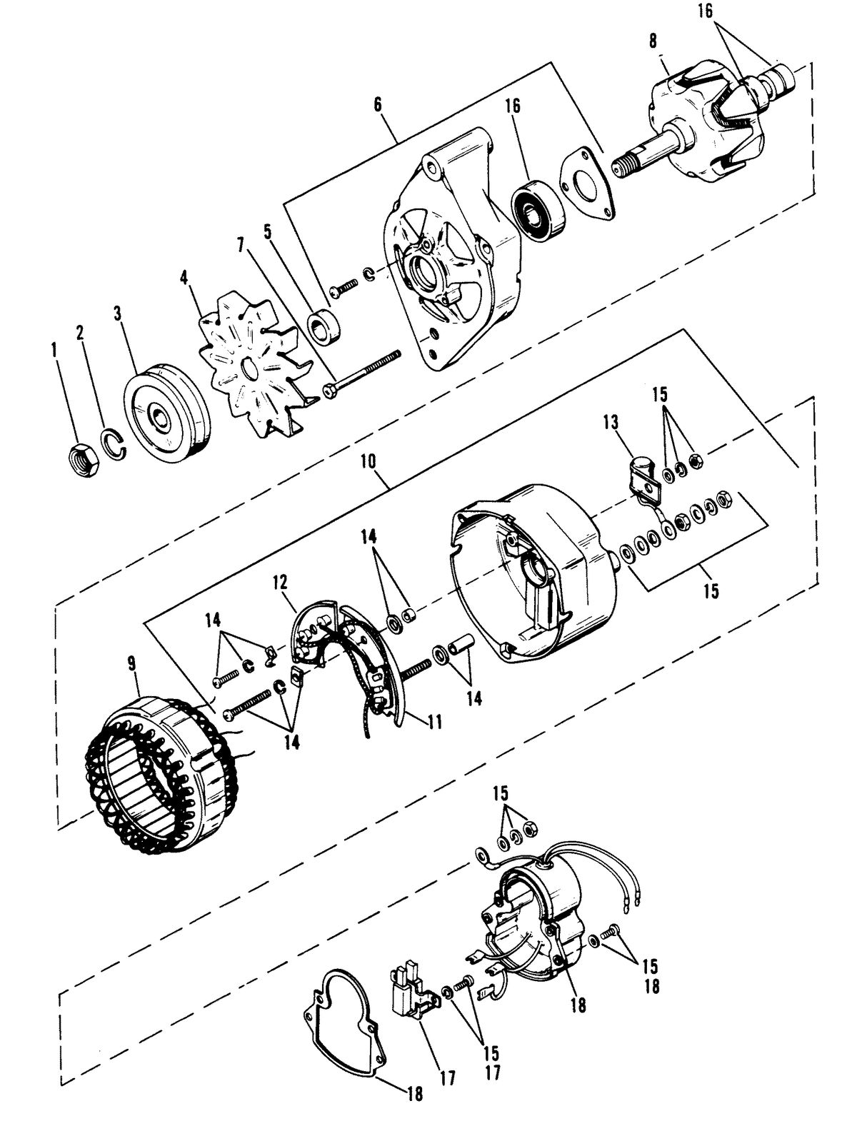 MERCRUISER 454 MAGNUM ALPHA ONE ENGINE ALTERNATOR (MANDO)