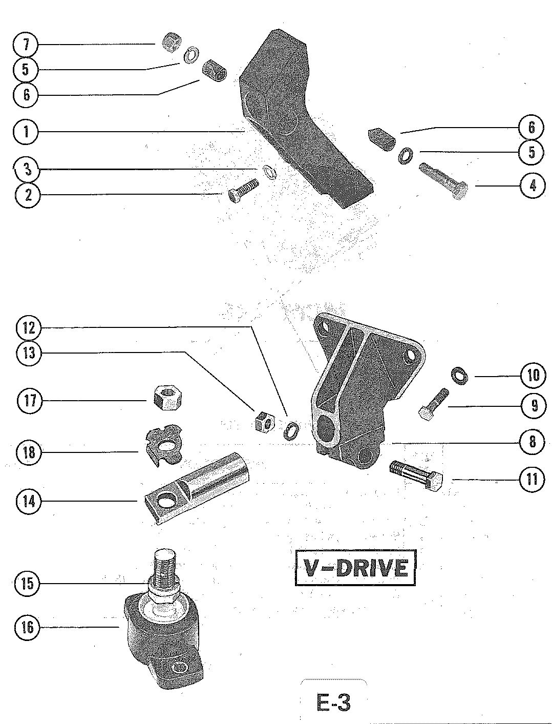 MERCRUISER 228 ENGINE (G.M.) TRANSMISSION AND ENGINE MOUNTING (V-DRIVE)
