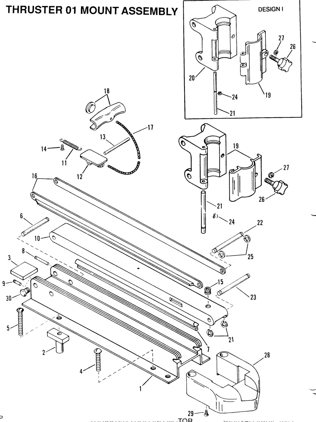 TROLLING MOTOR THRUSTER TROLLING MOTORS THRUSTER 01 MOUNT ASSEMBLY (R/RL30, R/RL25)