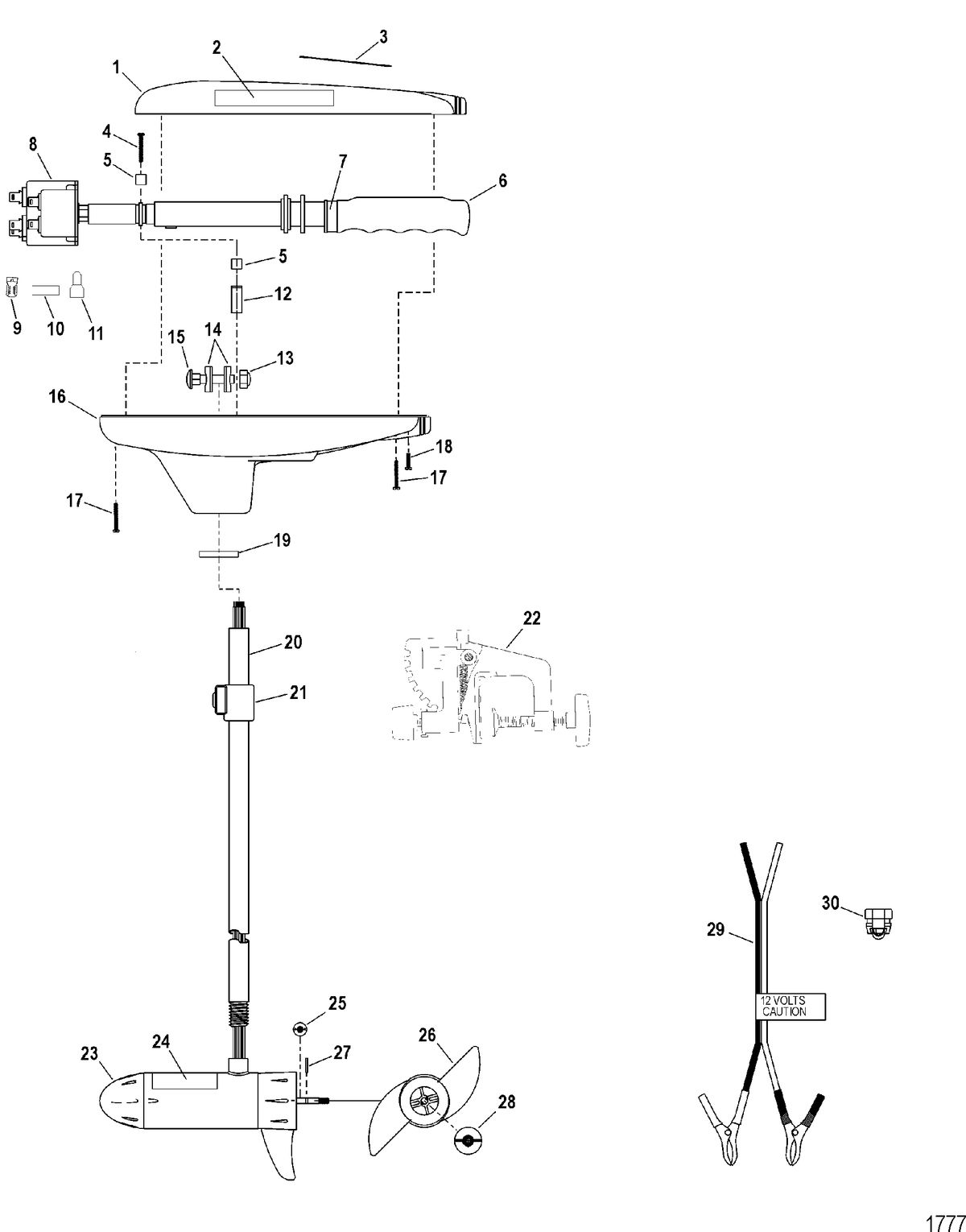 TROLLING MOTOR MOTORGUIDE TT THRUSTER SERIES Complete Trolling Motor(Model TT3000) (12 Volt)