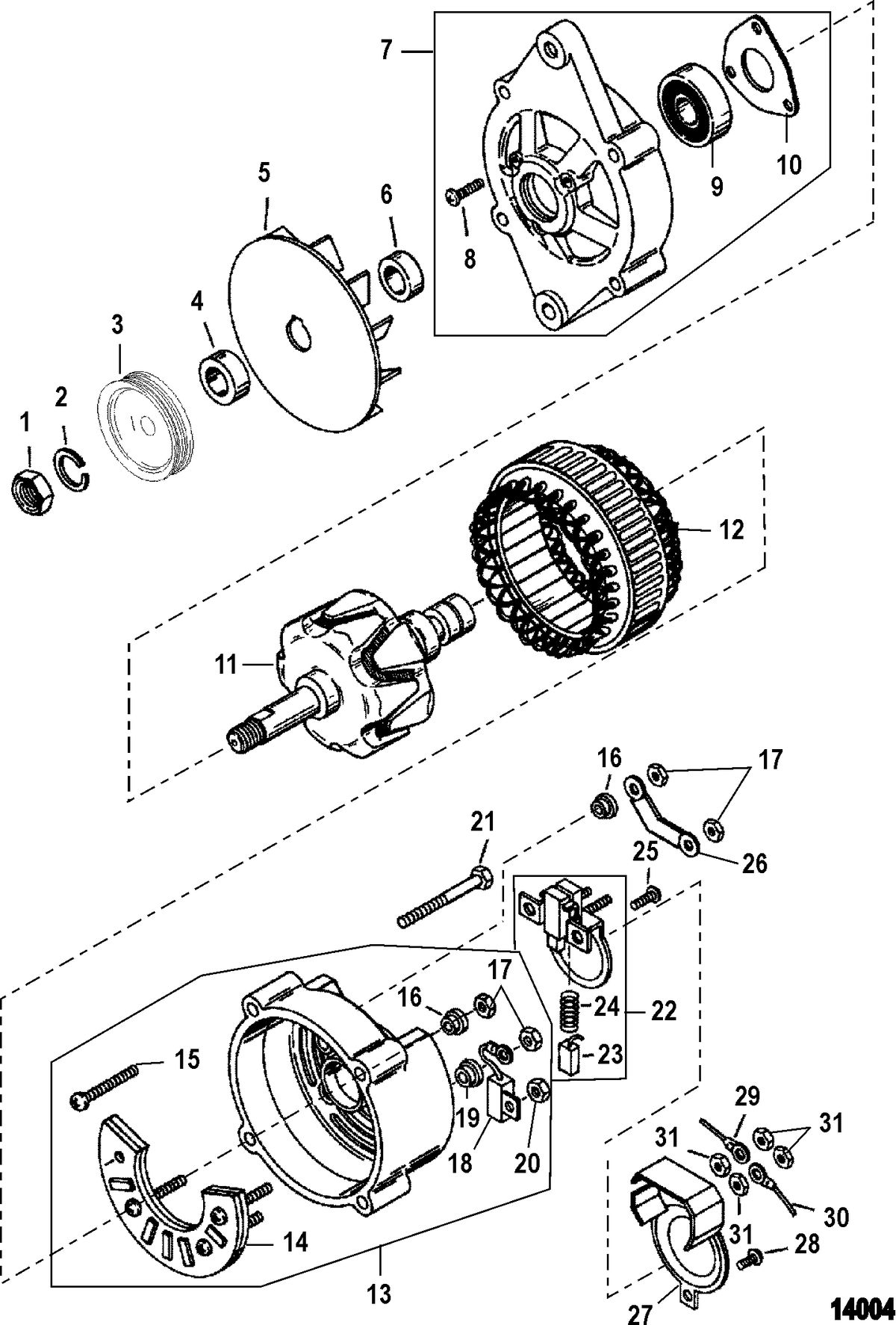 MERCRUISER 5.0L/5.7L ALPHA/BRAVO GEN+ Alternator(Mando)