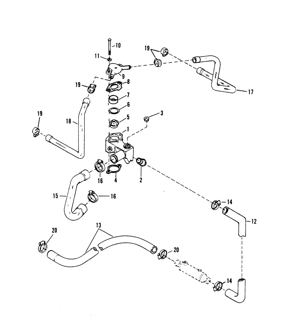 MERCRUISER 320 HP EFI ALPHA 1/BRAVO THERMOSTAT HOUSING (STANDARD COOLING)