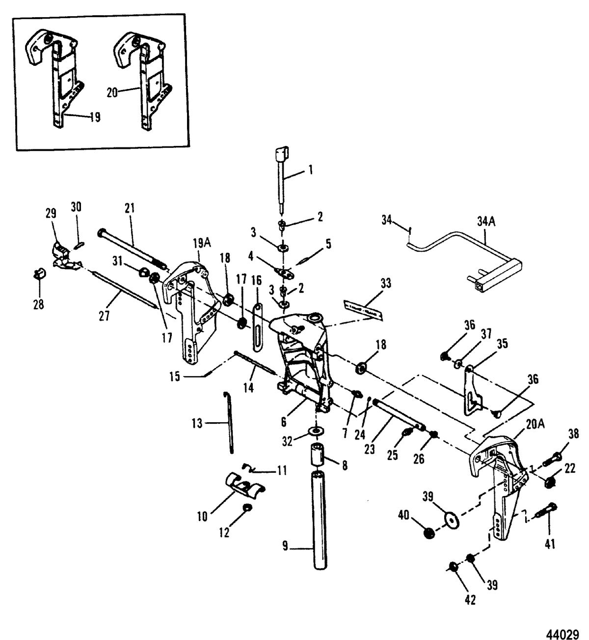 FORCE 90 HP FORCE Swivel / Transom Brackets(Manual Tilt)
