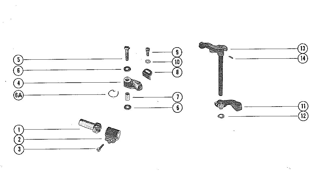 MERCURY MERC 75 THROTTLE CONTROL LINKAGE