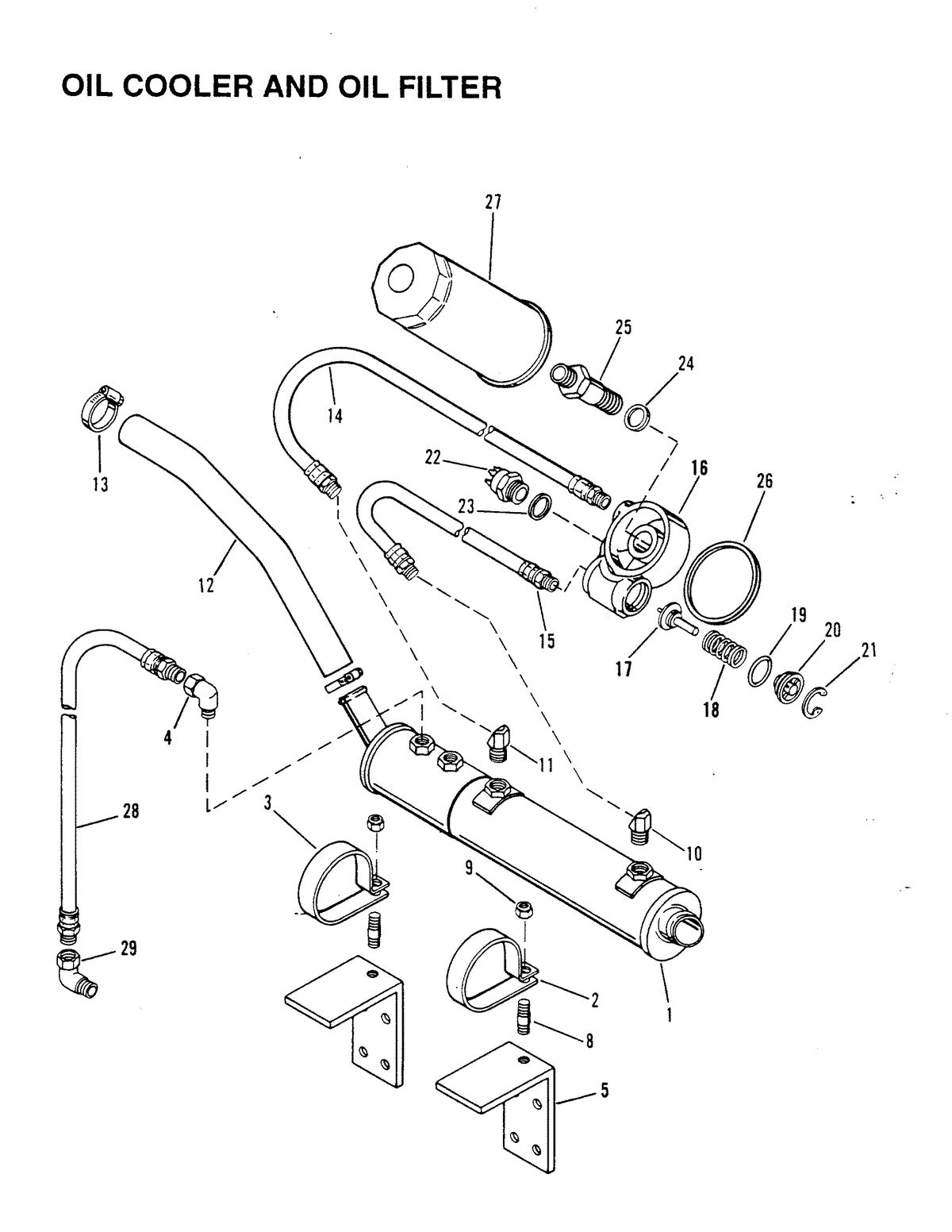 MERCRUISER D-254 TURBO ACDIESEL ENGINE STERN DRIVE/INBOARD OIL COOLER AND OIL FILTER (INBOARD)