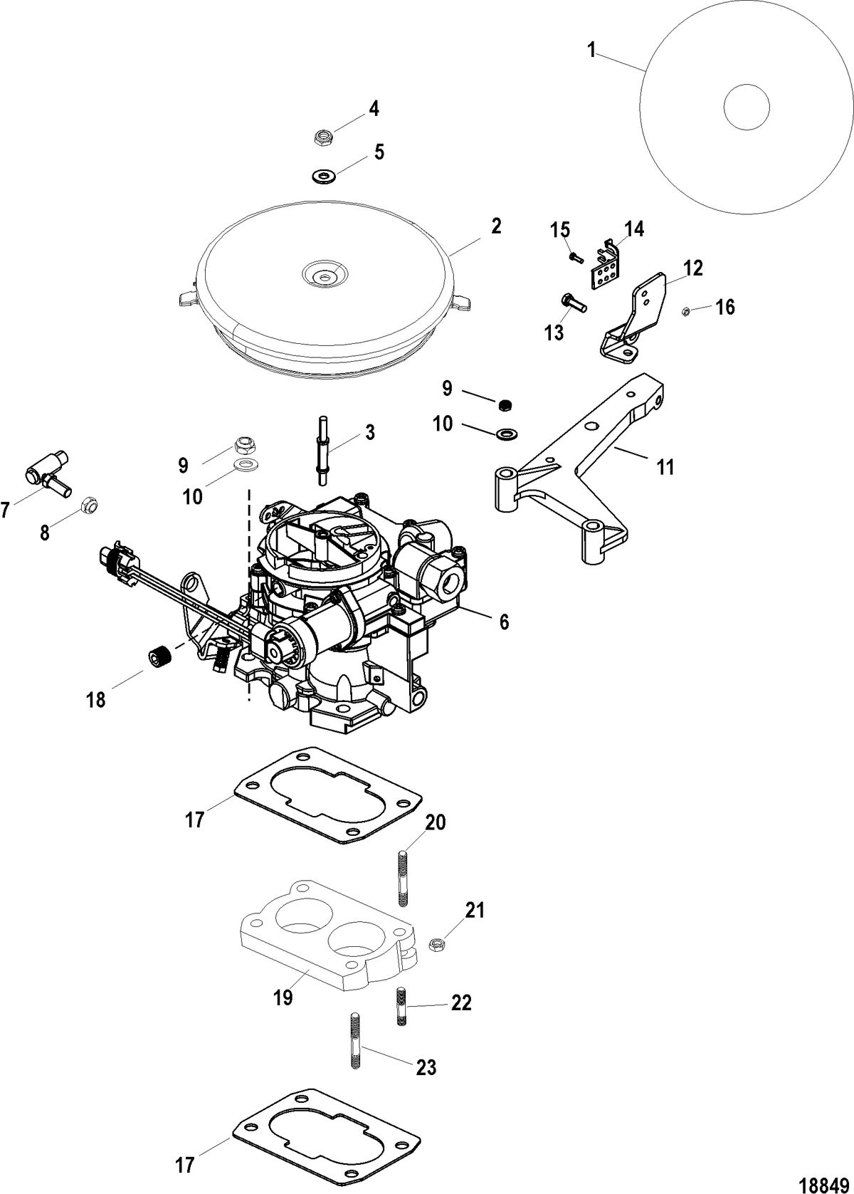MERCRUISER 5.7L TOW SPORT Carburetor and Throttle Linkage, 2 Barrel