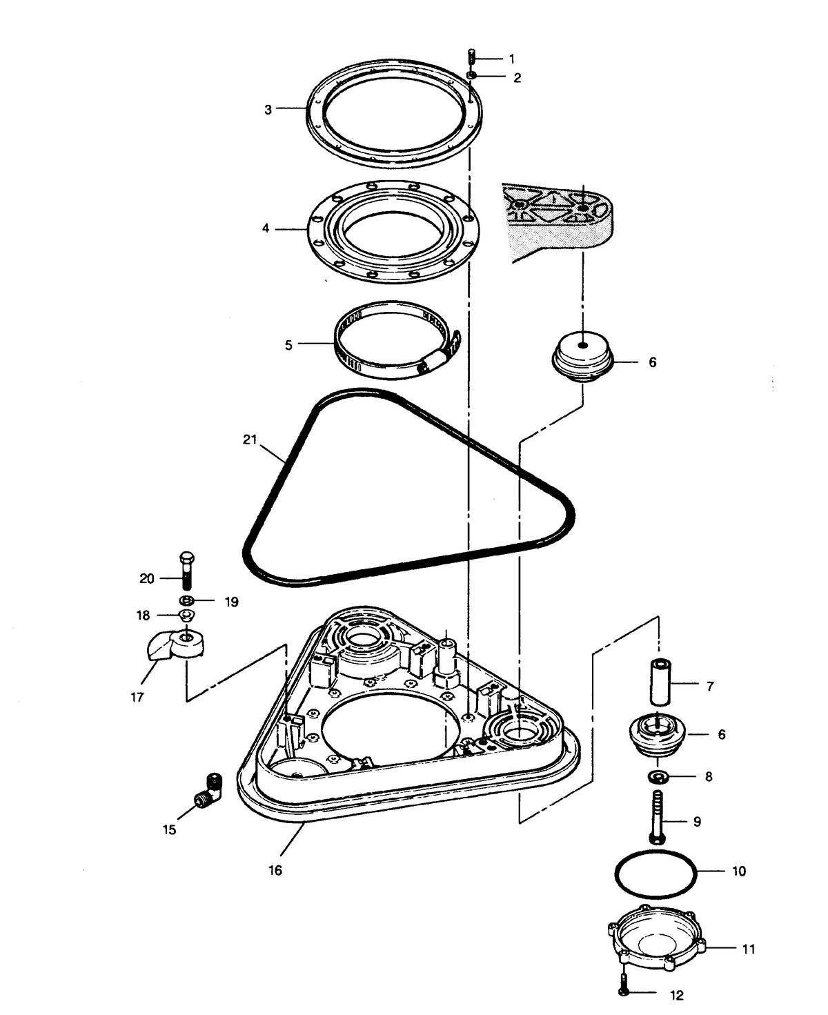 FORCE FORCE 1991 90 H.P. "D" MODEL L-DRIVE TRANSOM PLATE