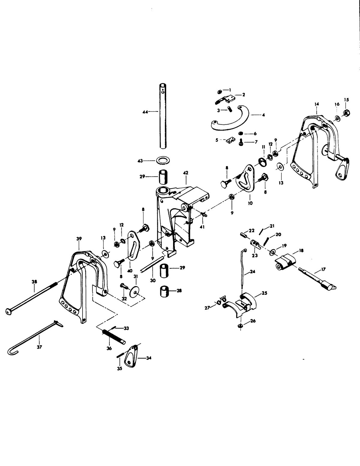CHRYSLER 25 H.P. SWIVEL BRACKET GROUP