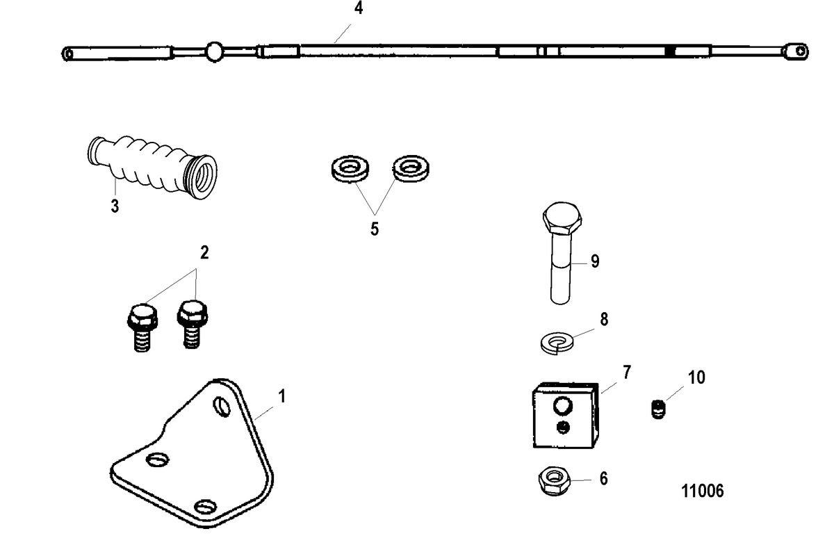 ACCESSORIES STEERING SYSTEMS AND COMPONENTS Adaptor Kit-Tiller Handle(850000A4)