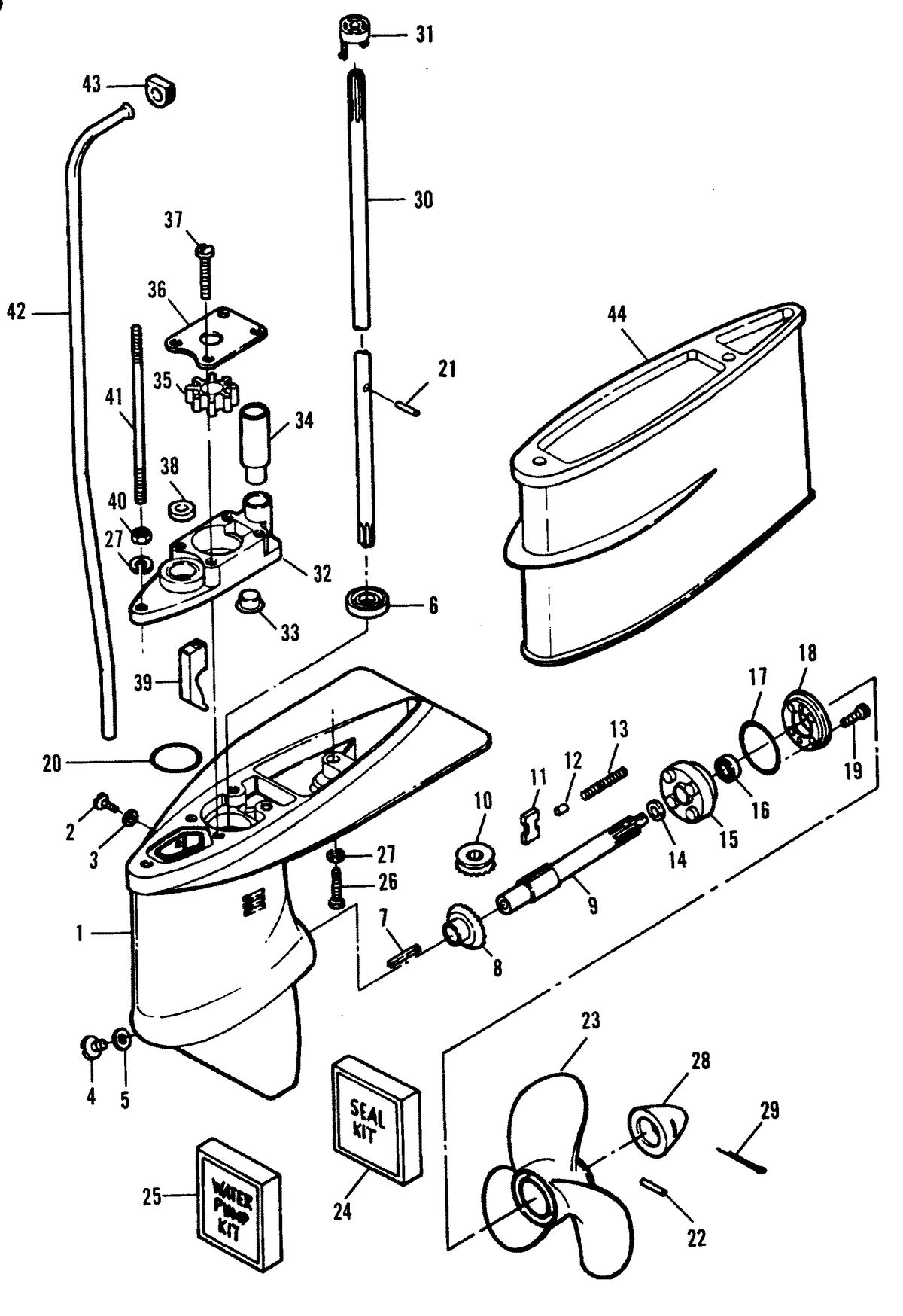 FORCE 5 HP GEAR HOUSING (ALL MODELS)
