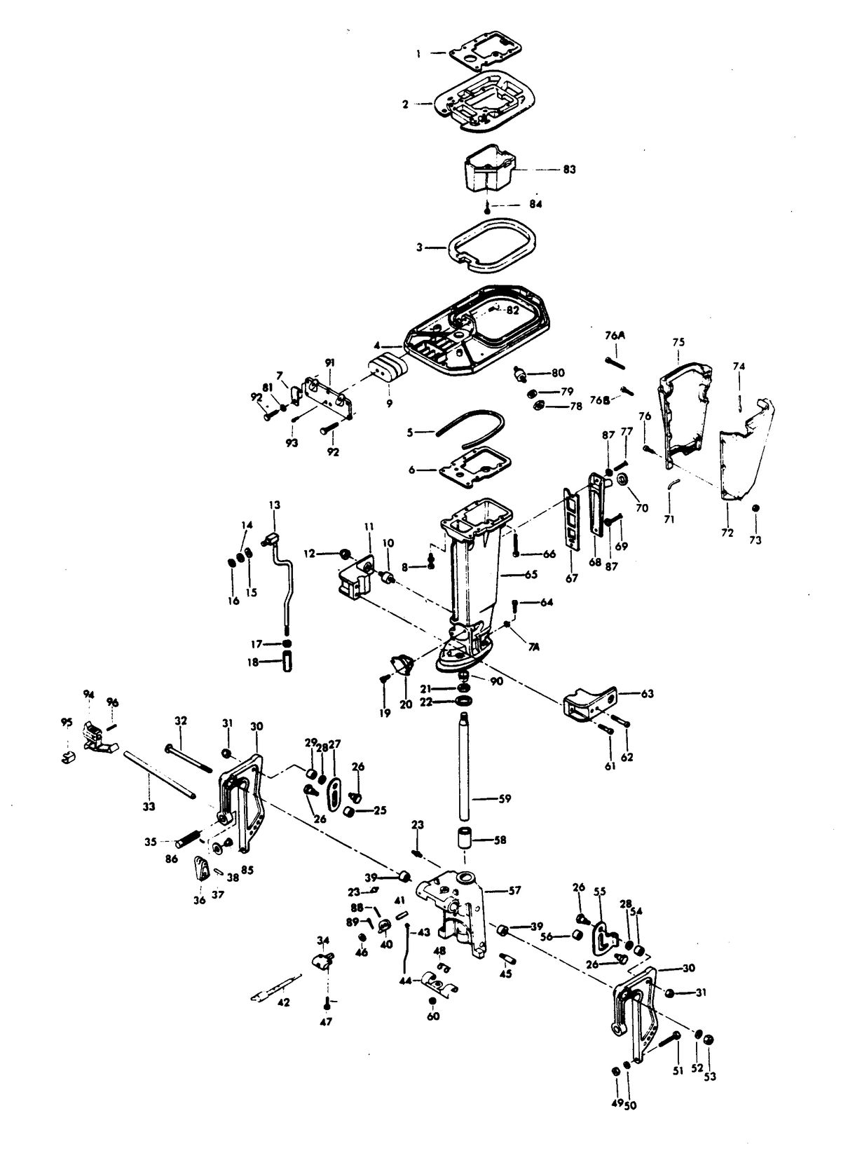 CHRYSLER 45 H.P. MOTOR LEG