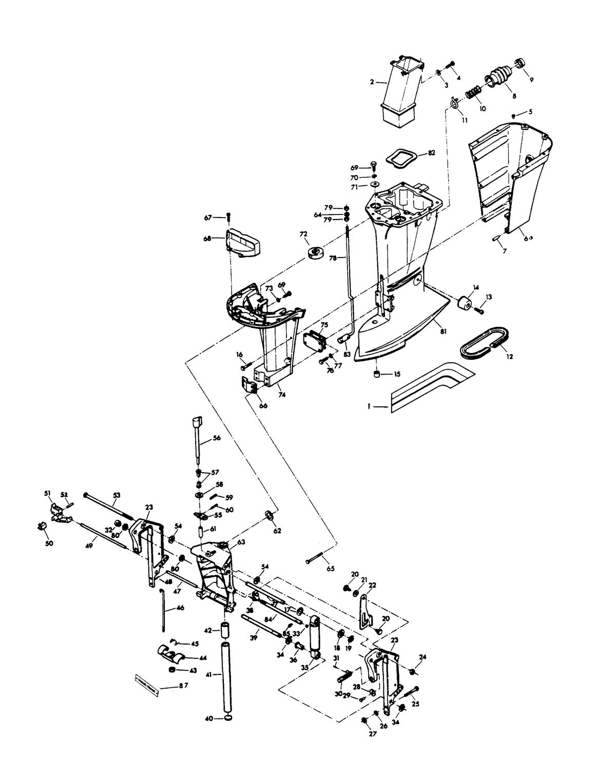 CHRYSLER 140 H.P. MOTOR LEG