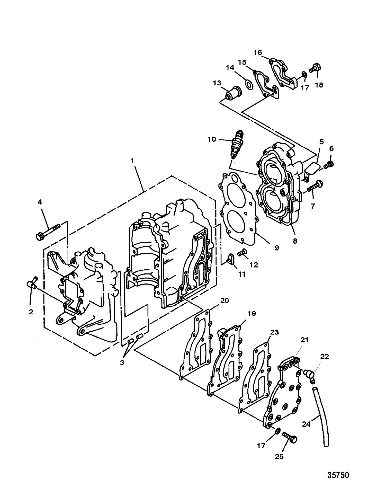 MARINER 15K Cylinder Block and Cylinder Head